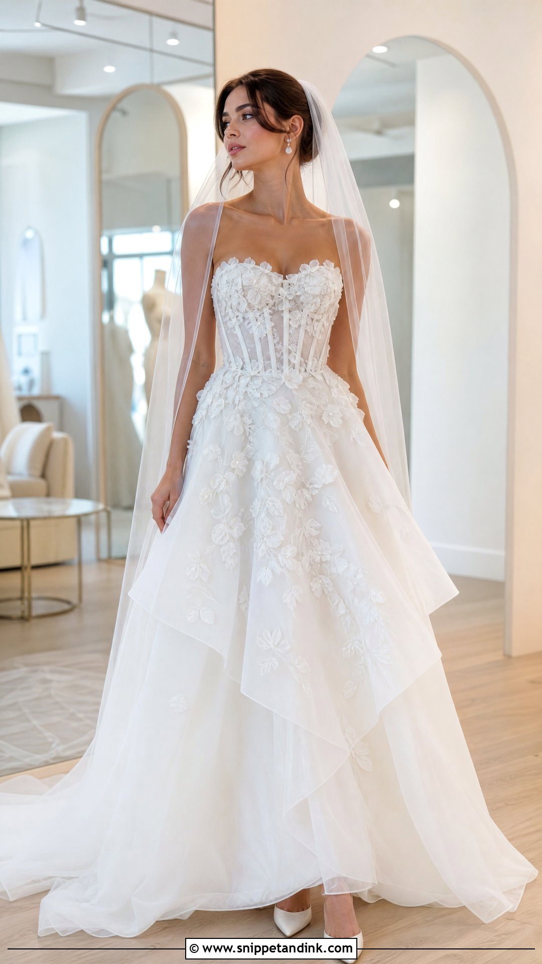 3D Floral Corset Wedding Dress - Snippet and Ink - 20 Wedding Dresses 3d Flowers