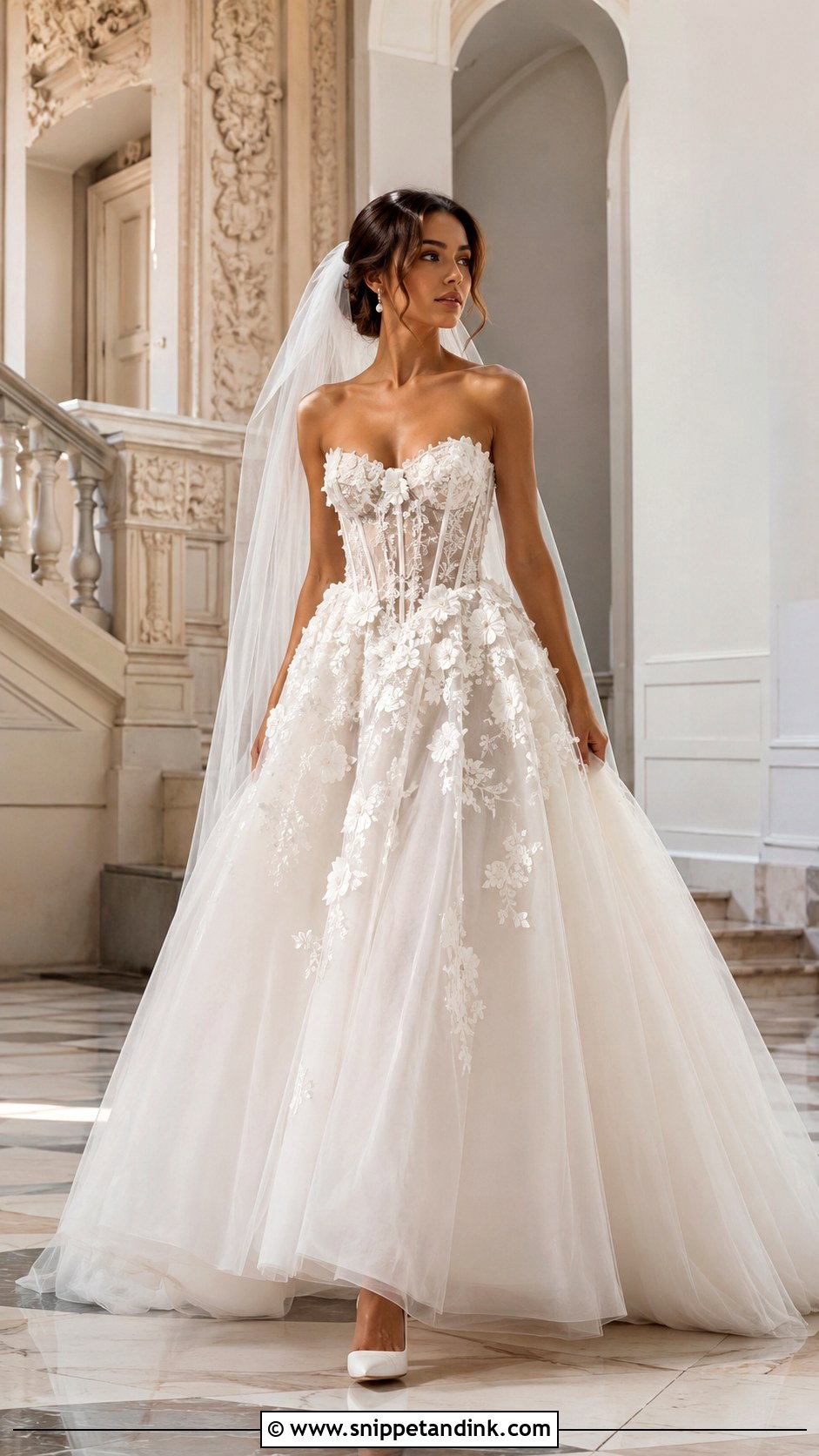 3D Floral Corset Wedding Dress - Snippet and Ink - 20 3d Wedding Dress Ideas