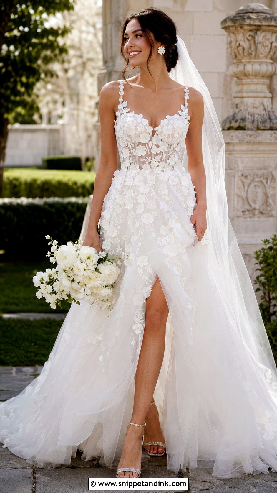 3D Floral Couture Wedding Dress - Snippet and Ink - 20 Couture Wedding Dresses
