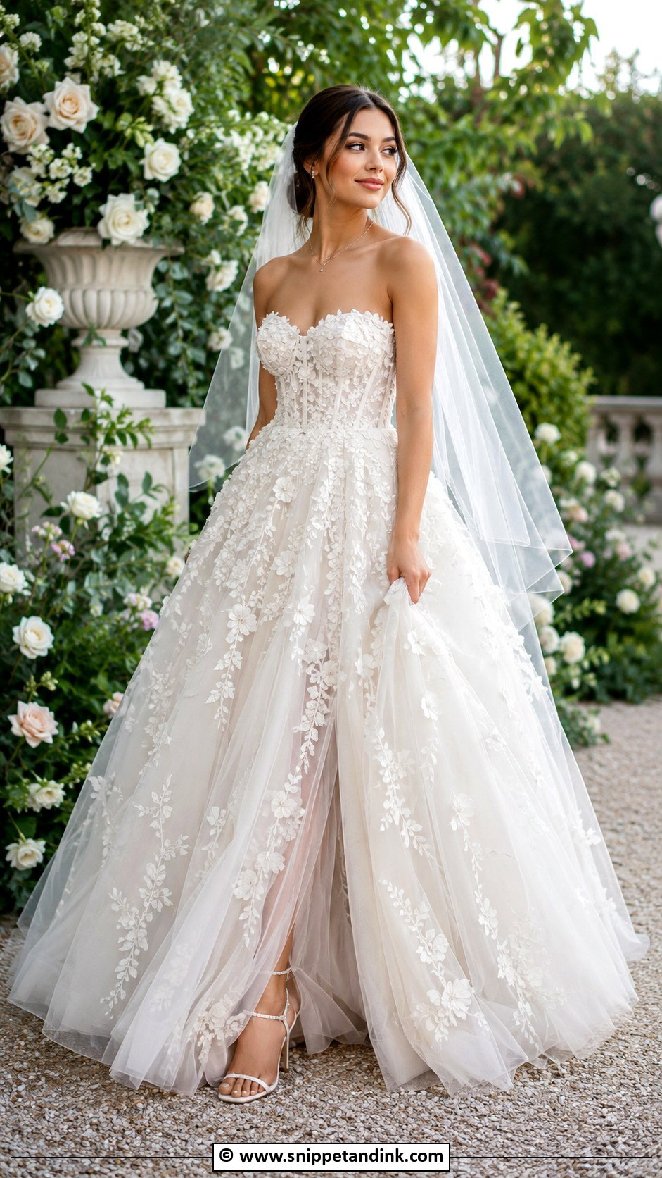 3D Floral Fairytale Wedding Dress - Snippet and Ink - 30 Fairytale Wedding Dress Ideas
