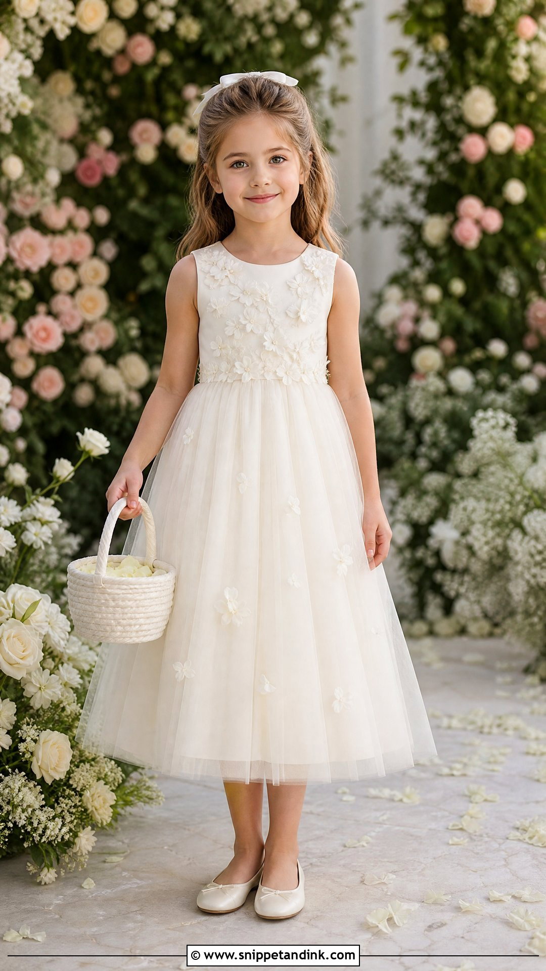 3D Floral Flower Girl Dress - Snippet and Ink - 25 Flowergirls Wedding Dresses