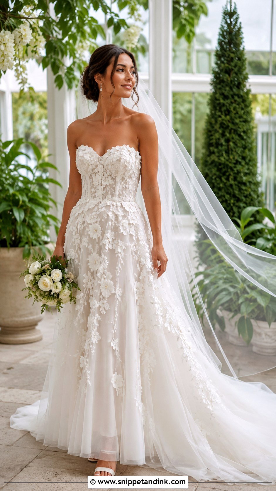 3D Floral Lace Applique Wedding Dress - Snippet and Ink - 20 Lace Applique Wedding Dress Ideas