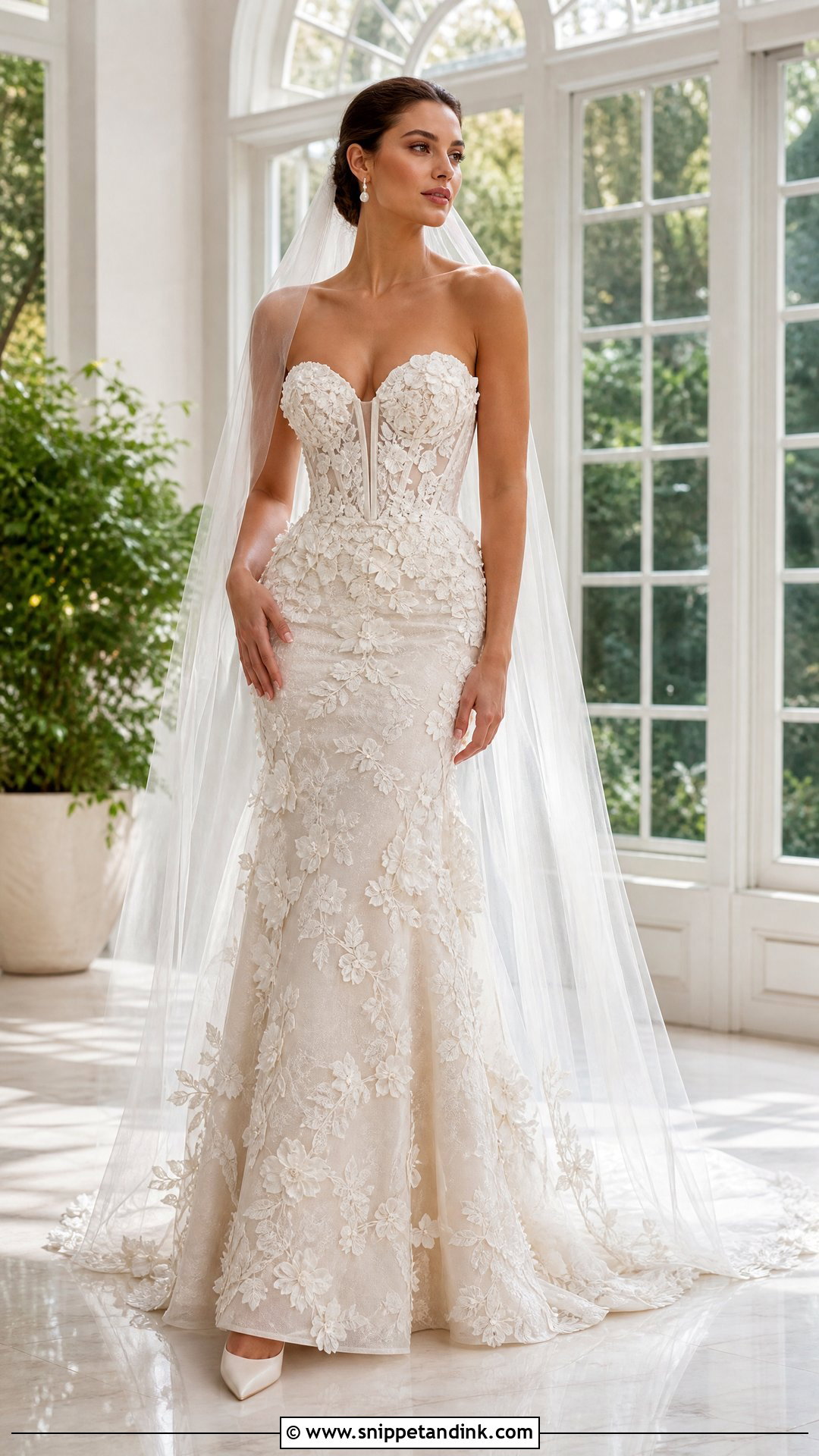 3D Floral Lace Mermaid Wedding Dress - Snippet and Ink - 20 Unique Lace Wedding Dress Ideas
