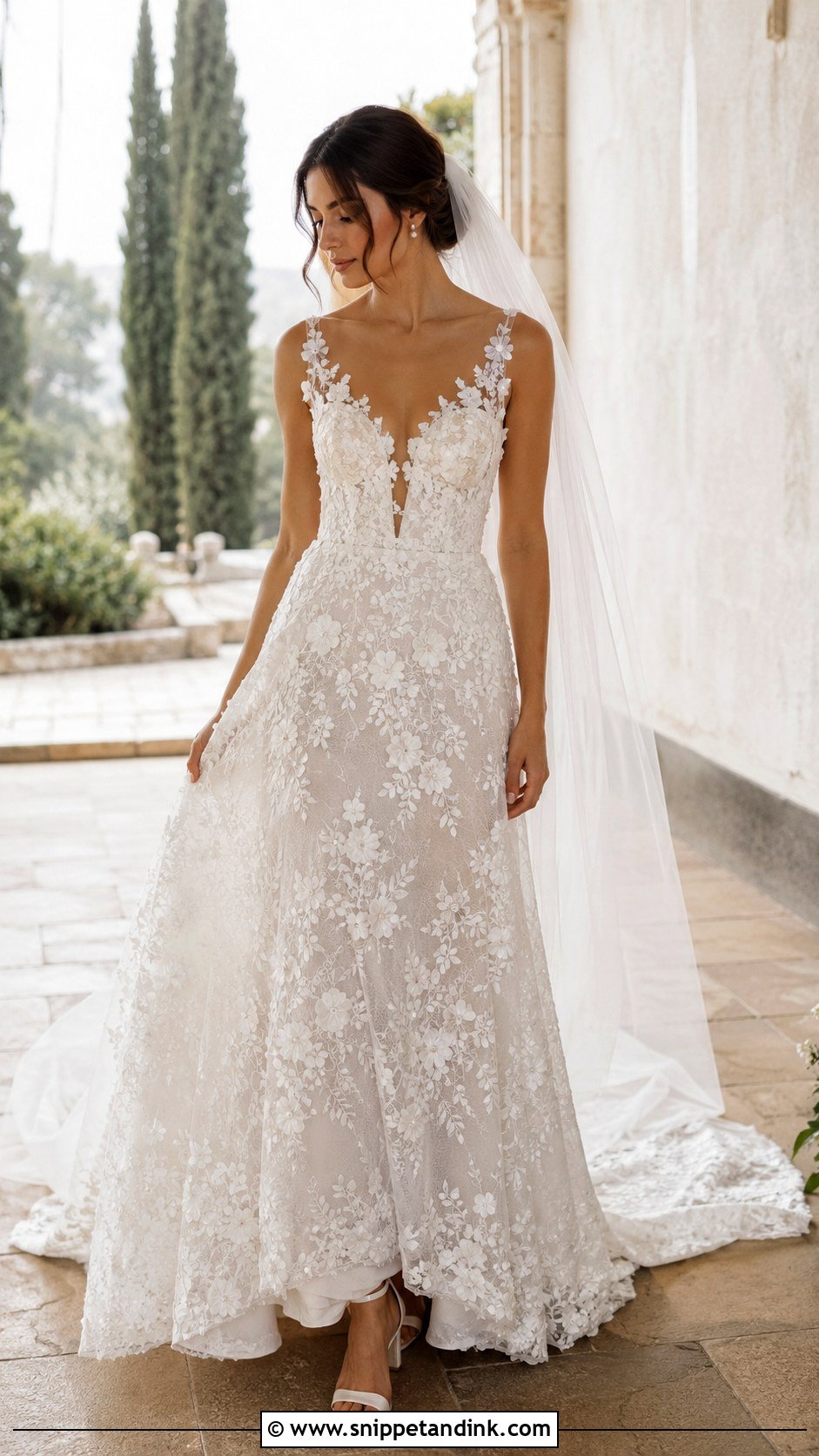 3D Floral Lace Wedding Dress - Snippet and Ink - 20 3d Wedding Dress Ideas