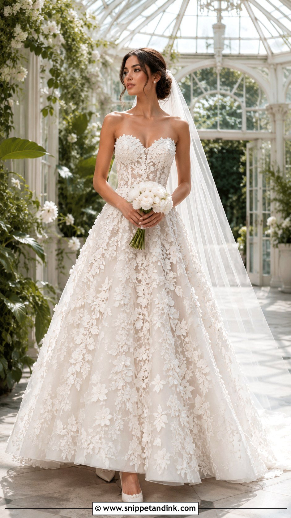 3D Floral Lace Wedding Dress - Snippet and Ink - 20 Big Lace Wedding Dress Ideas