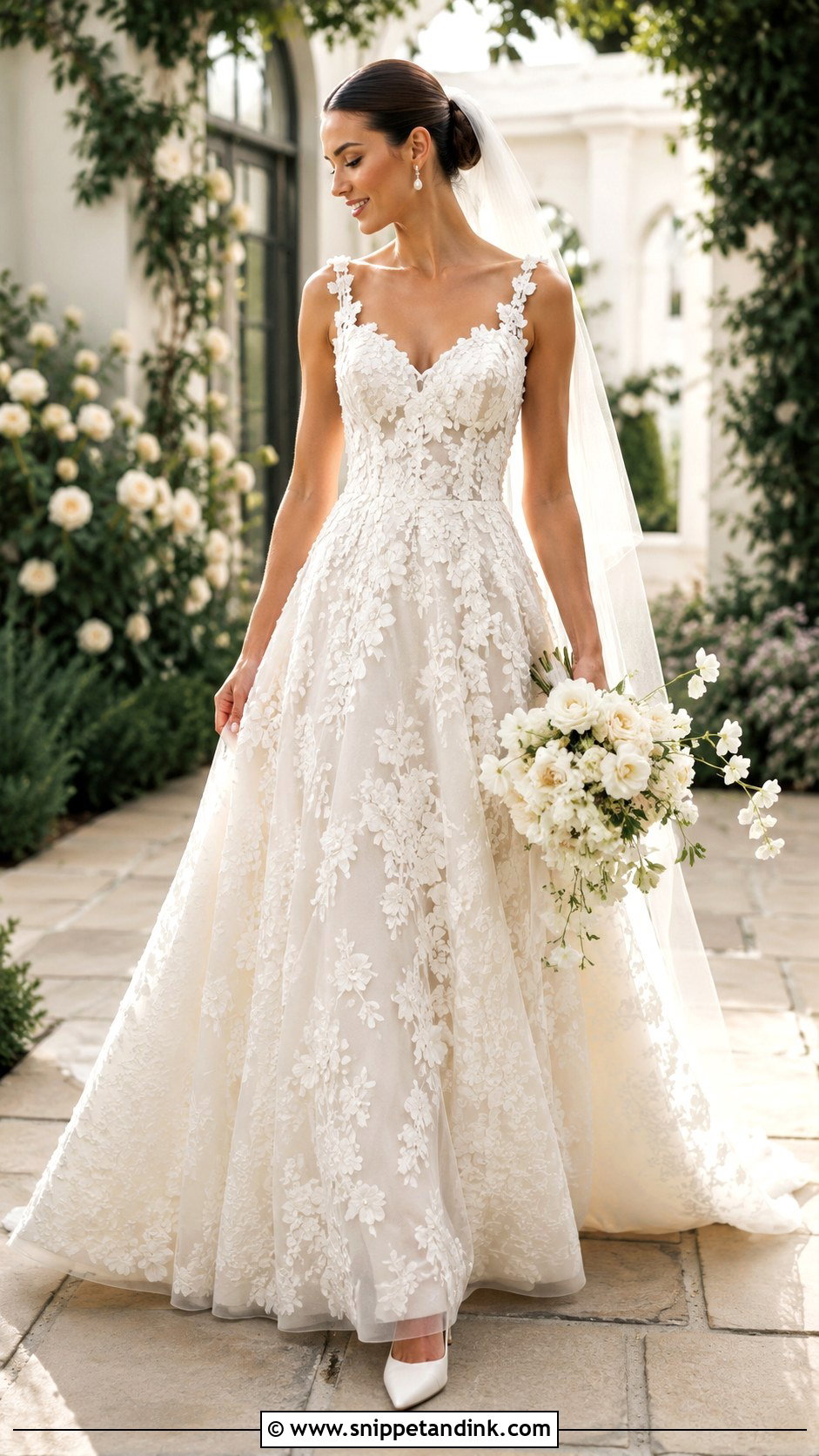3D Floral Lace Wedding Dress - Snippet and Ink - 20 Lacey Wedding Dress Ideas