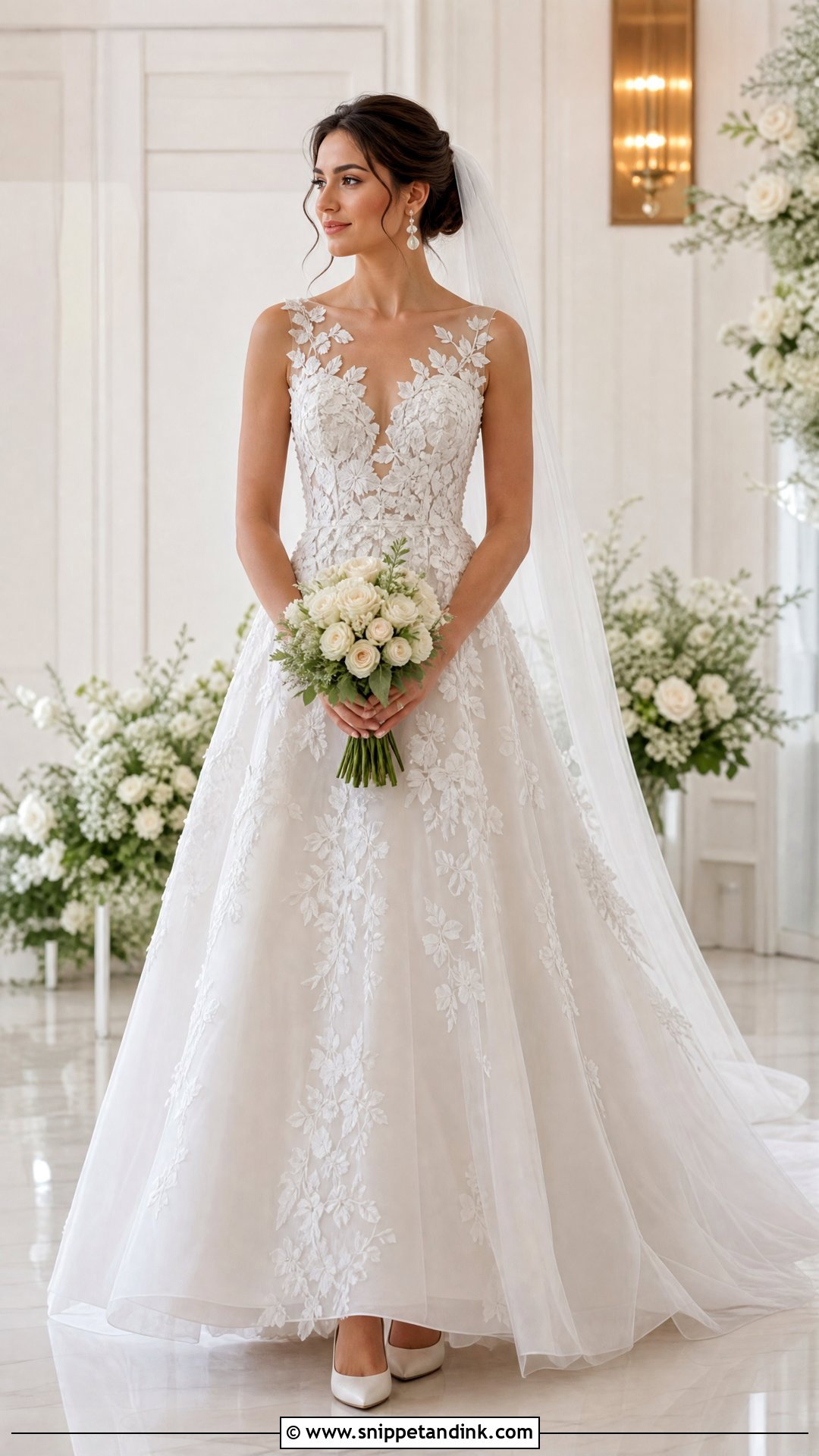 3D Floral Lace Wedding Dress - Snippet and Ink - 20 Wedding Dresses 3d Flowers