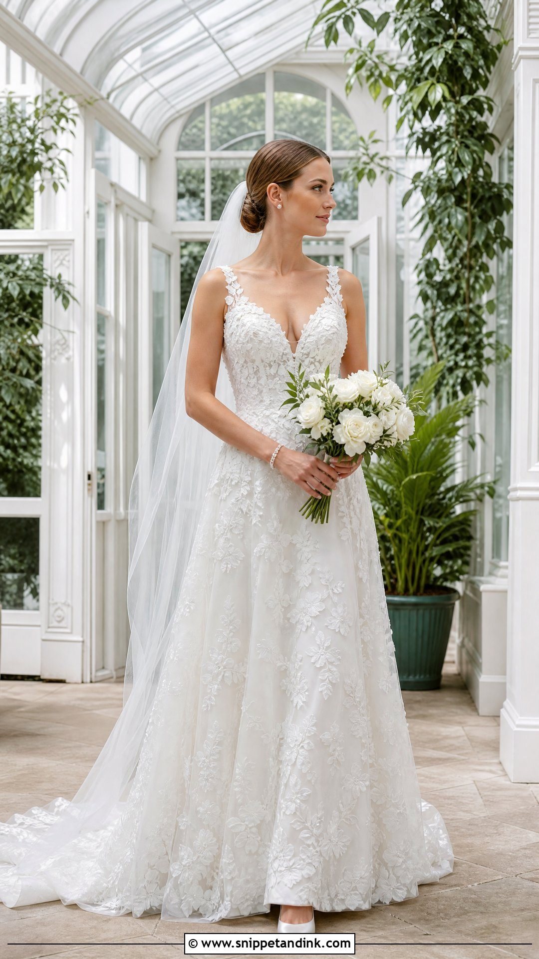 3D Floral Lace Wedding Dress - Snippet and Ink - 20 Wedding Lace Styles