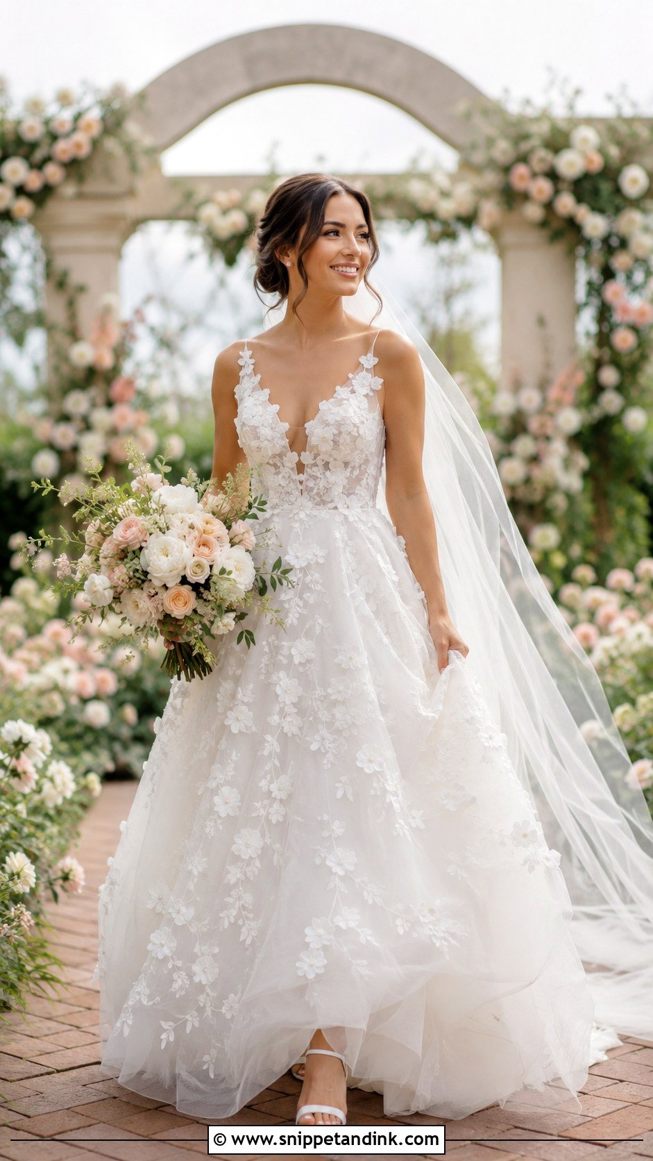 3D Floral Lace Wedding Gown - Snippet and Ink - 25 Lace Wedding Gowns