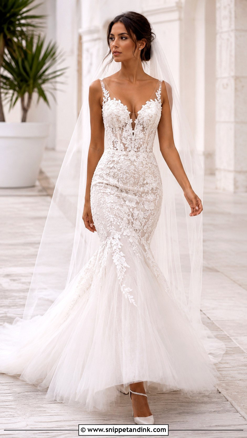 3D Floral Mermaid Wedding Dress - Snippet and Ink - 20 3d Wedding Dress Ideas
