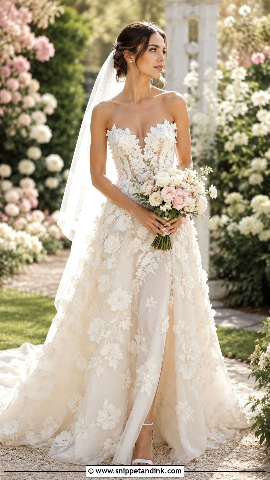 3D Floral Nature Wedding Dress - Snippet and Ink - 25 Nature Wedding Dress Ideas