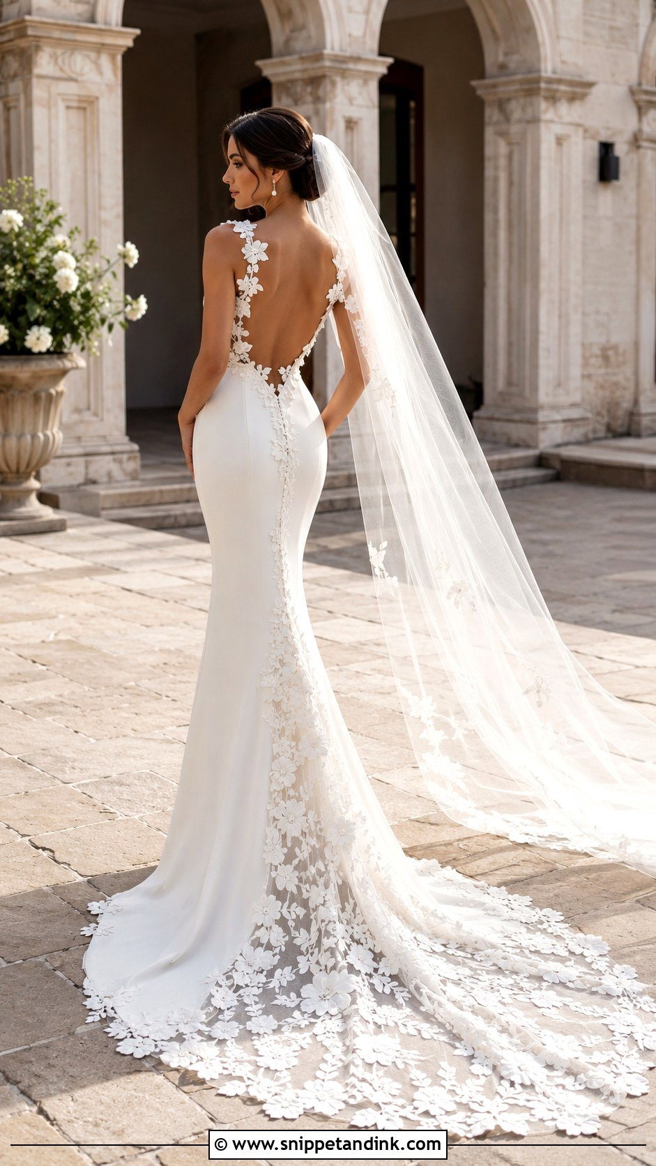 3D Floral Open Back Wedding Dress - Snippet and Ink - 20 3d Wedding Dress Ideas