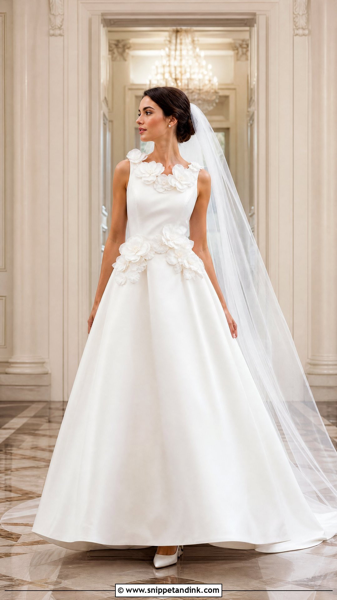 3D Floral Satin Wedding Dress - Snippet and Ink - 20 Wedding Dresses 3d Flowers