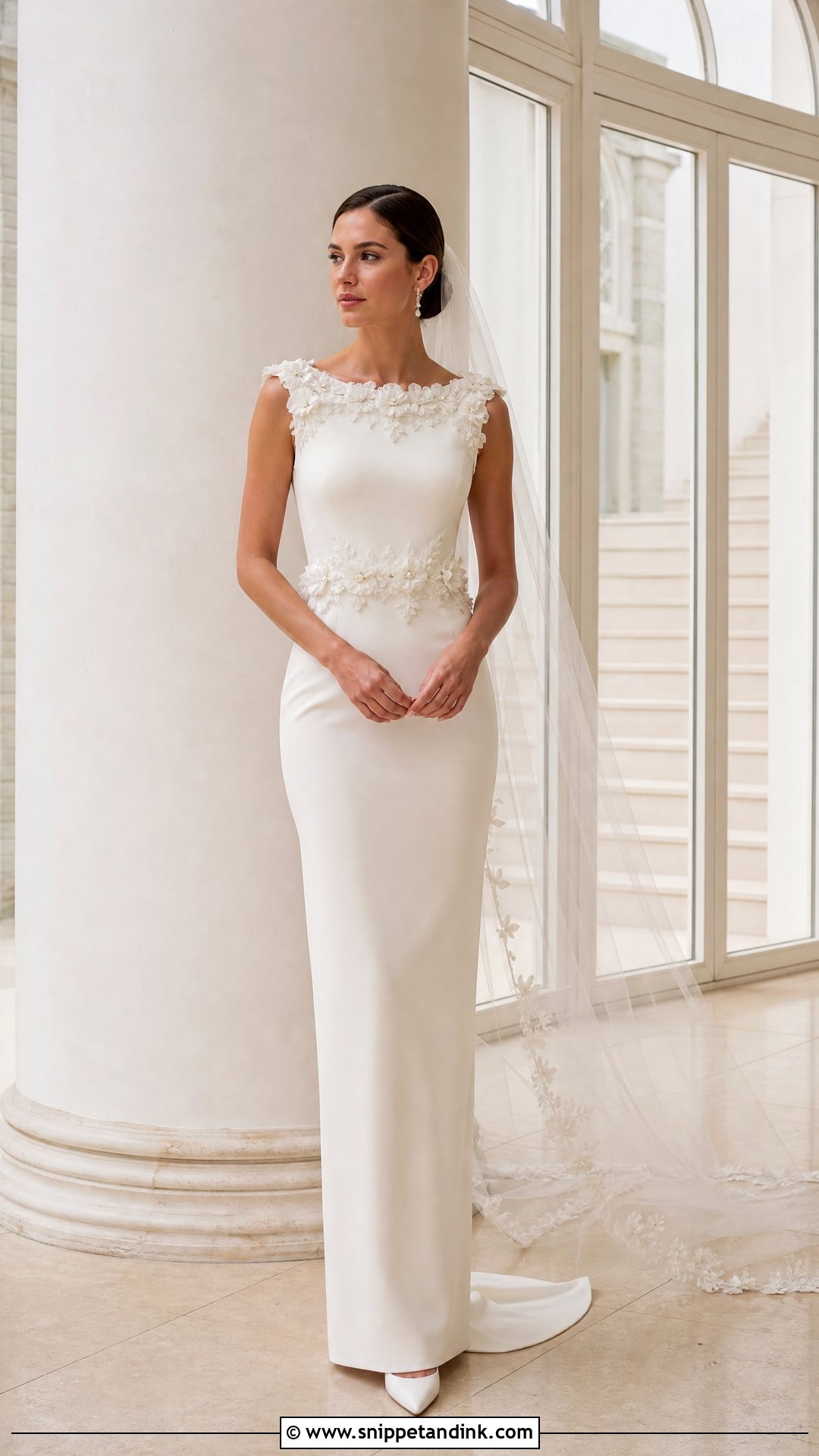 3D Floral Sheath Wedding Dress - Snippet and Ink - 20 Wedding Dresses 3d Flowers