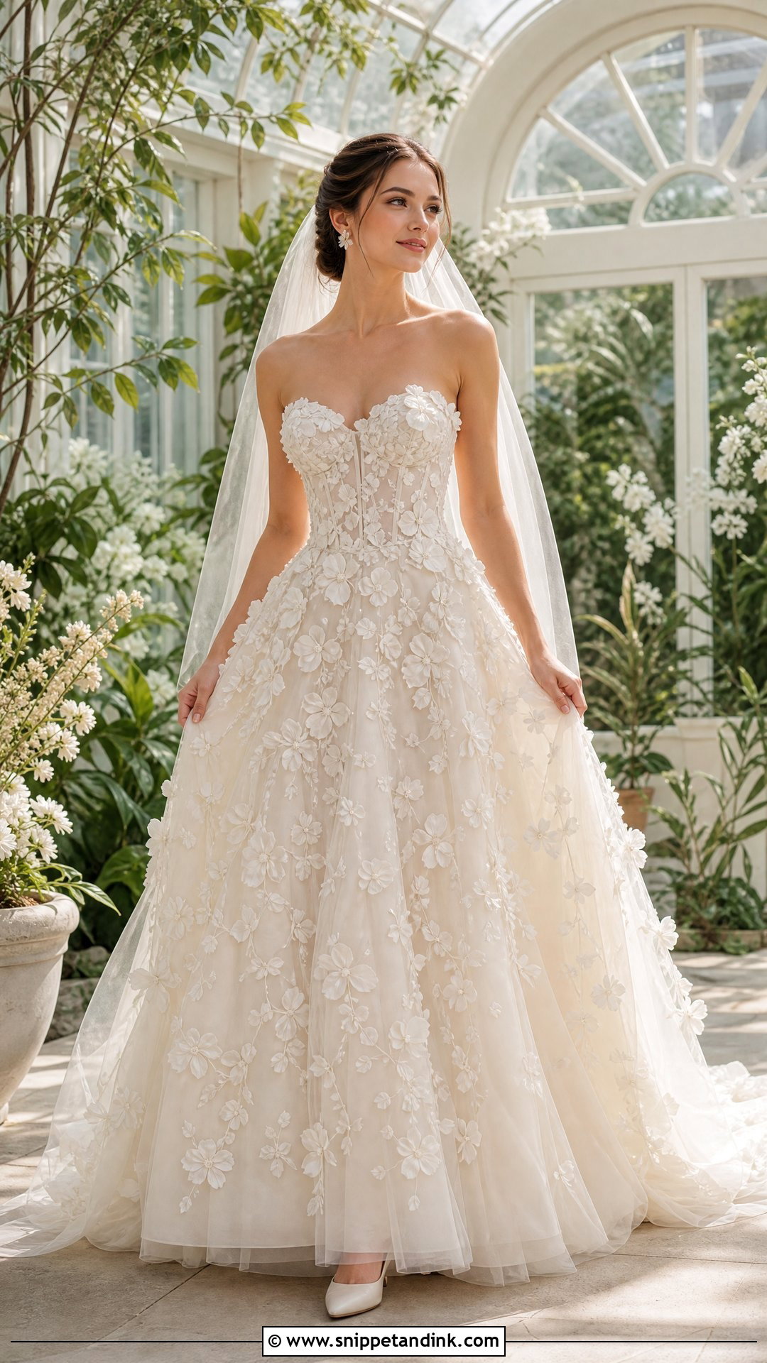 3D Floral Wedding Dress - Snippet and Ink - 20 Bride Dresses 2025