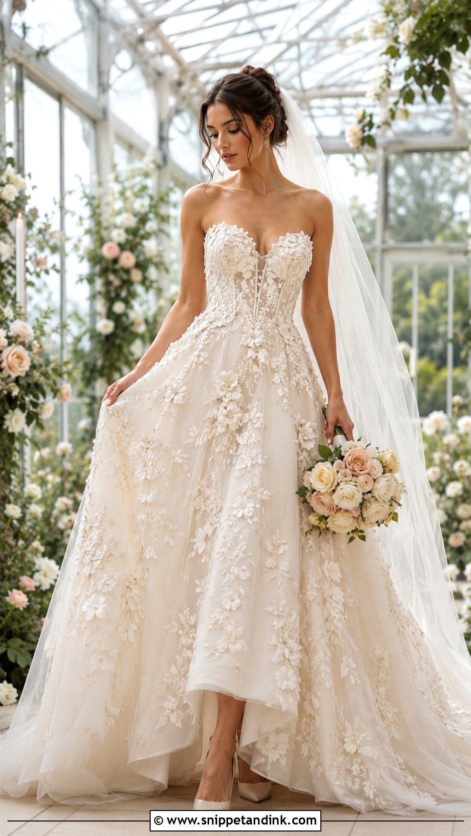 3D Floral Wedding Dress - Snippet and Ink - 20 Elegant Luxury Wedding Dress Ideas
