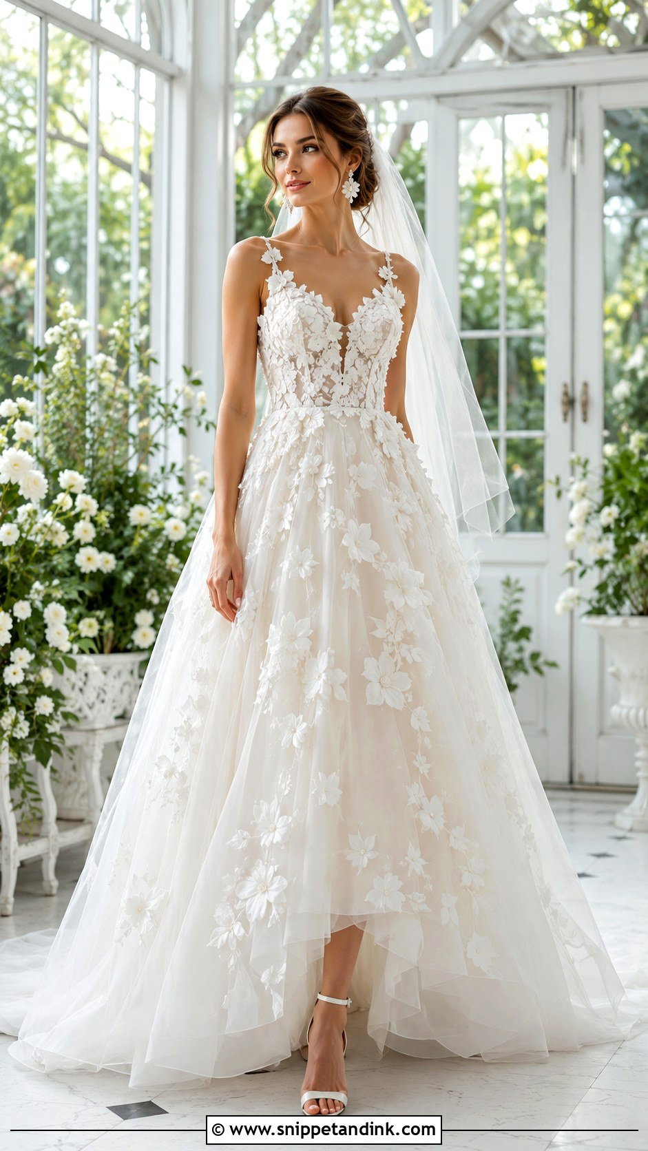 3D Floral Wedding Dress - Snippet and Ink - 20 Unique Wedding Dresses 2025
