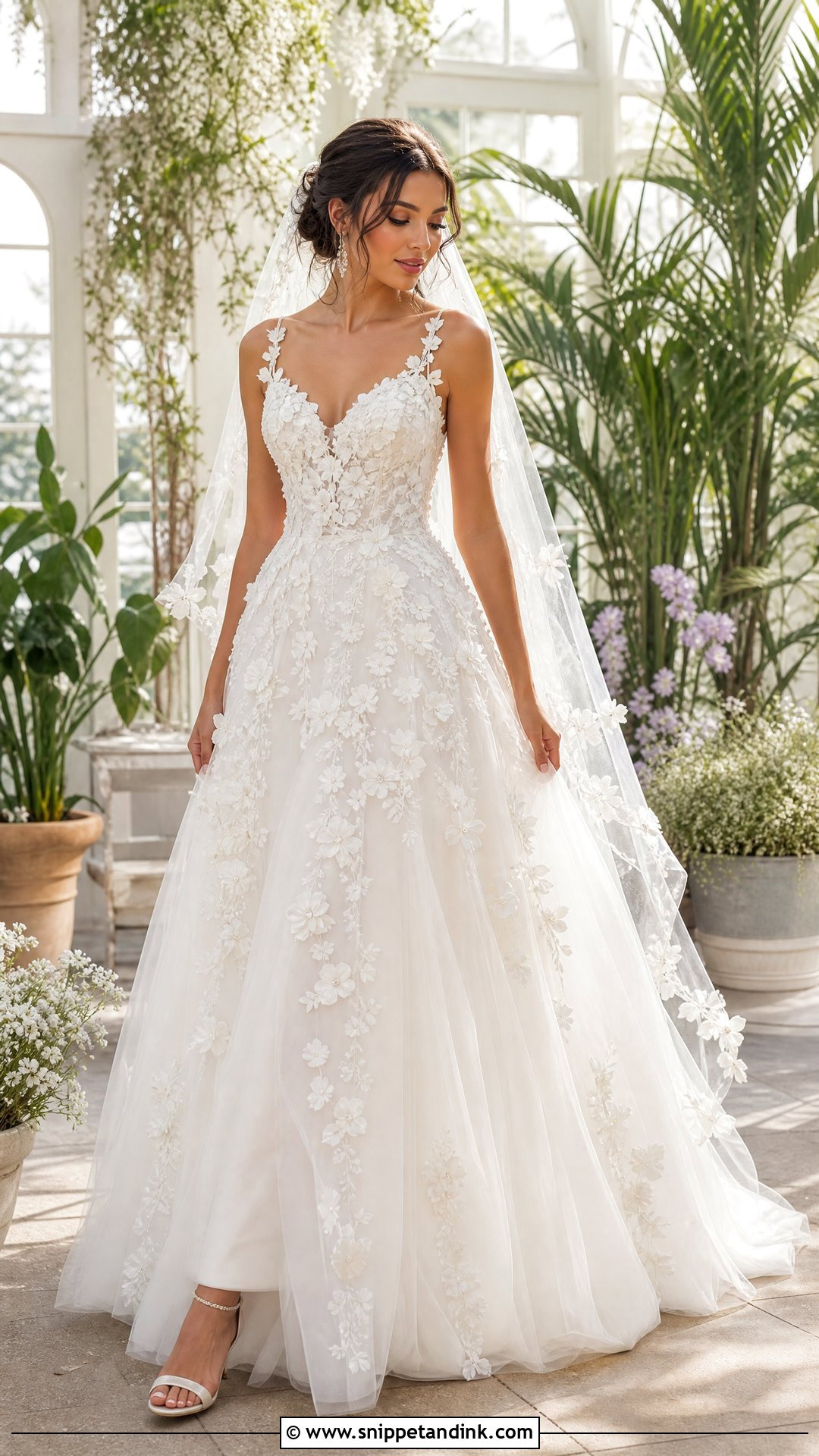 3D Floral Wedding Dress - Snippet and Ink - 25 High Fashion Wedding Dress Ideas