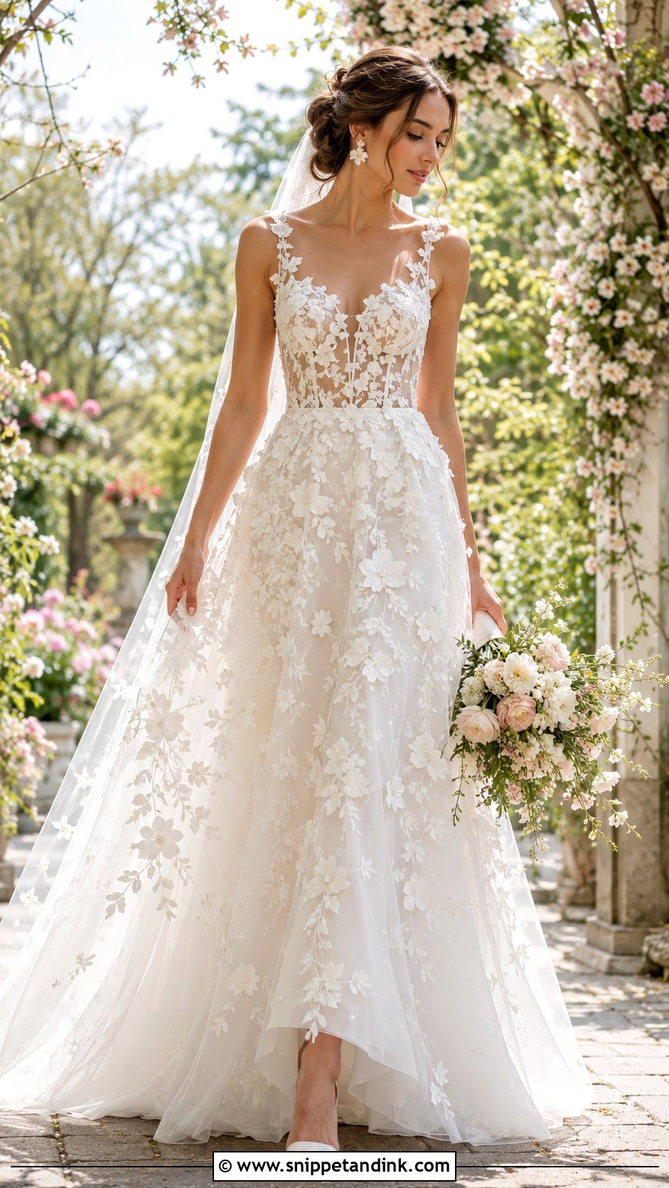 3D Floral Wedding Dress - Snippet and Ink - 25 Wedding Dresses 2025 Bride