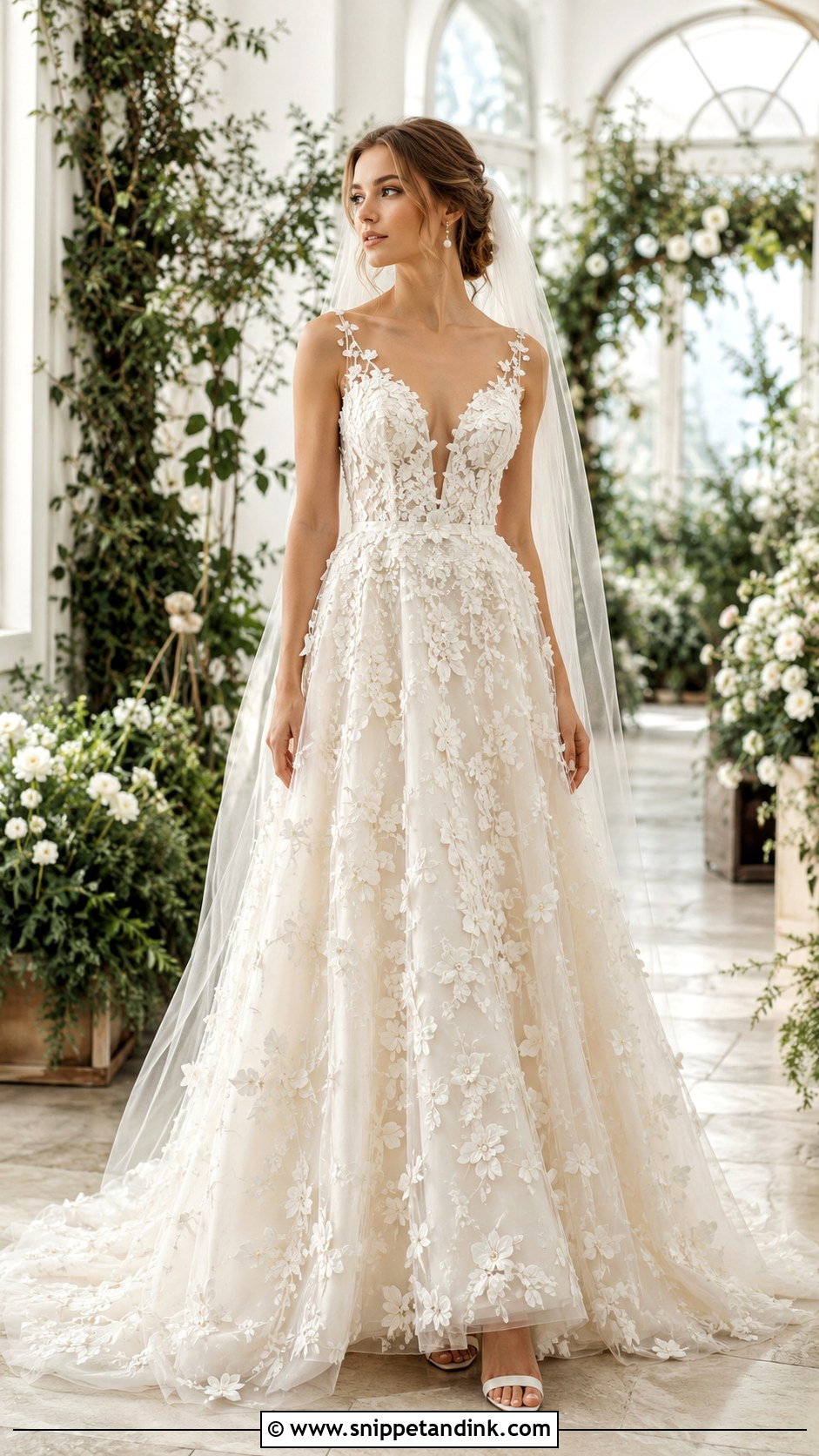 3D Floral Wedding Dress - Snippet and Ink - 20 Amazing Wedding Dress Ideas