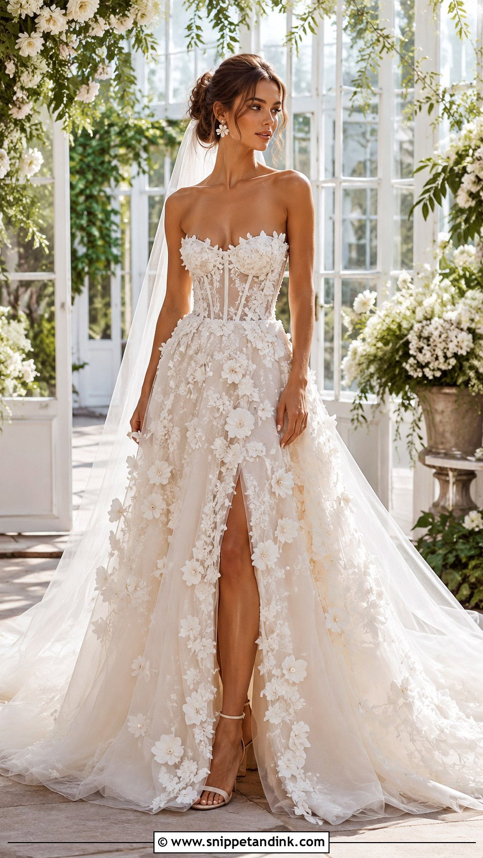 3D Floral Wedding Dress - Snippet and Ink - 20 Artsy Wedding Dresses
