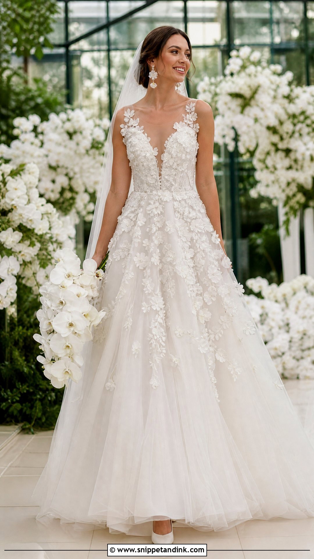 3D Floral Wedding Dress - Snippet and Ink - 20 Boujee Wedding Dress Ideas