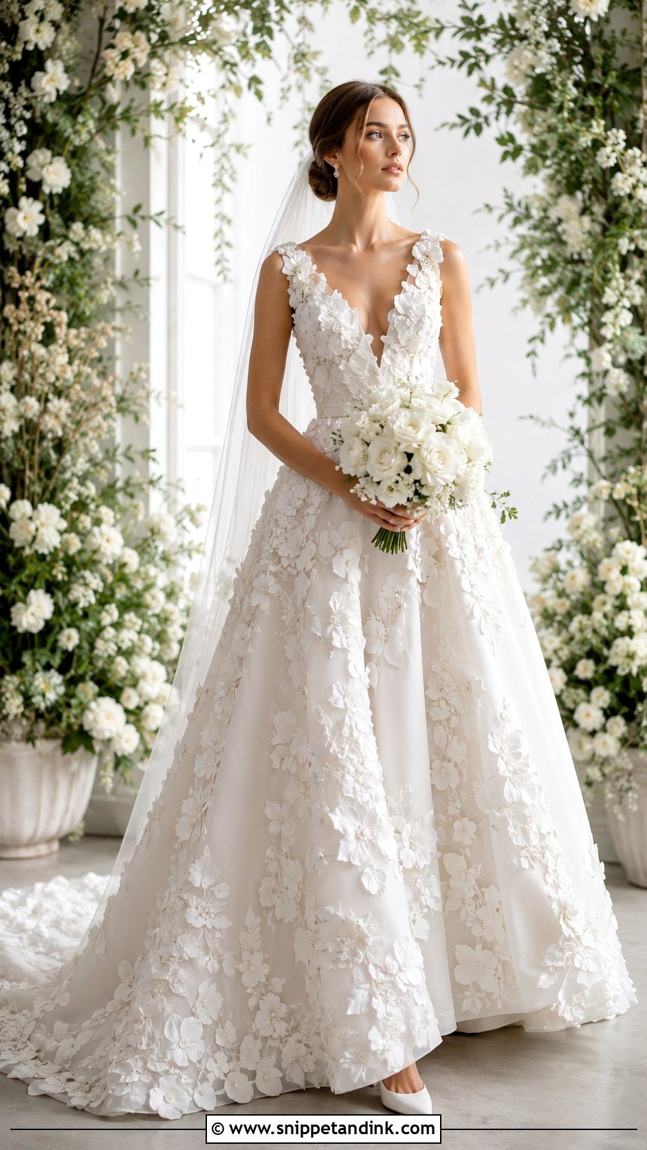 3D Floral Wedding Dress - Snippet and Ink - 20 Contemporary Wedding Dress Ideas