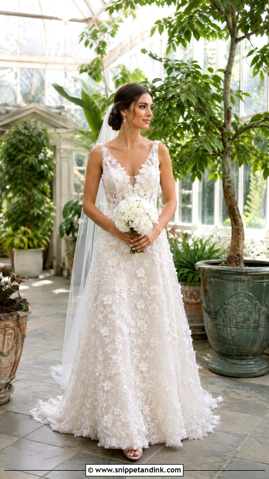 3D Floral Wedding Dress - Snippet and Ink - 20 Dramatic Wedding Dresses