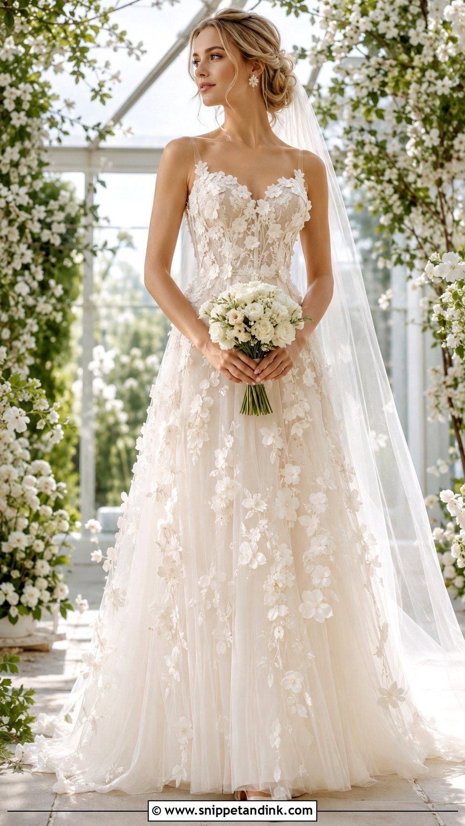 3D Floral Wedding Dress - Snippet and Ink - 20 Dresses for Bride