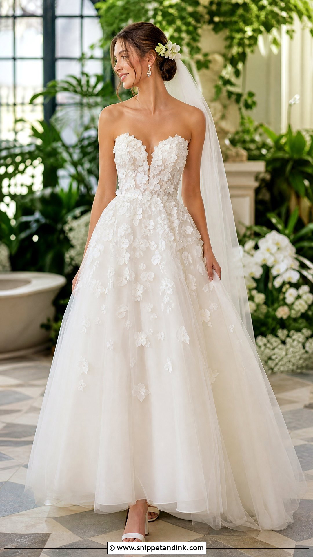 3D Floral Wedding Dress - Snippet and Ink - 20 Feminine Wedding Dress Ideas