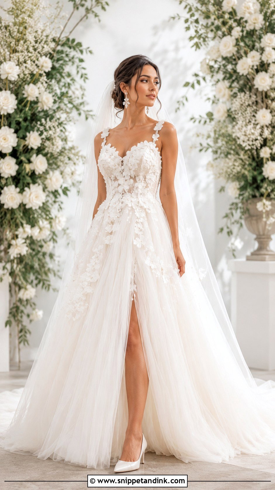 3D Floral Wedding Dress - Snippet and Ink - 20 Fluffy Wedding Dresses