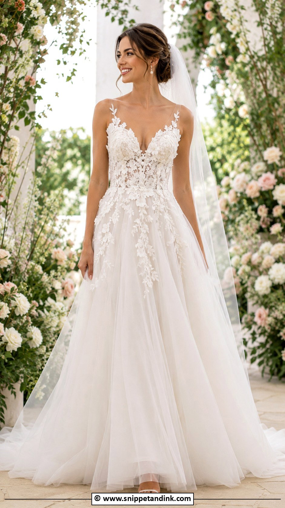 3D Floral Wedding Dress - Snippet and Ink - 30 Ethereal Wedding Dress Romantic Ideas