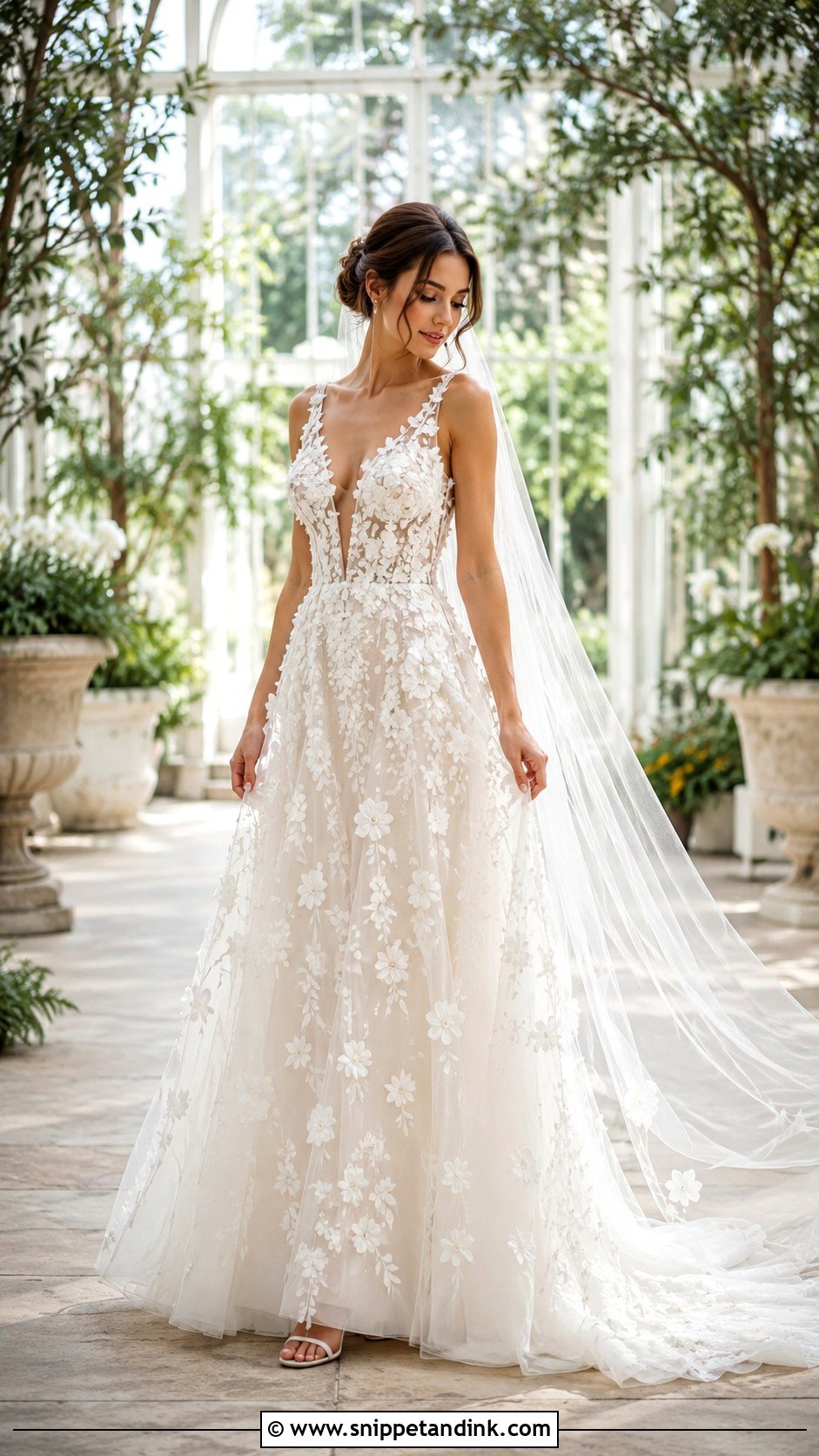 3D Floral Wedding Dress - Snippet and Ink - 20 Glamour Wedding Dress Ideas