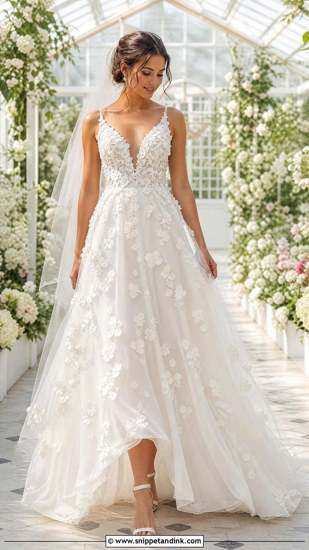 3D Floral Wedding Dress - Snippet and Ink - 20 Weeding Dress 2023 Ideas