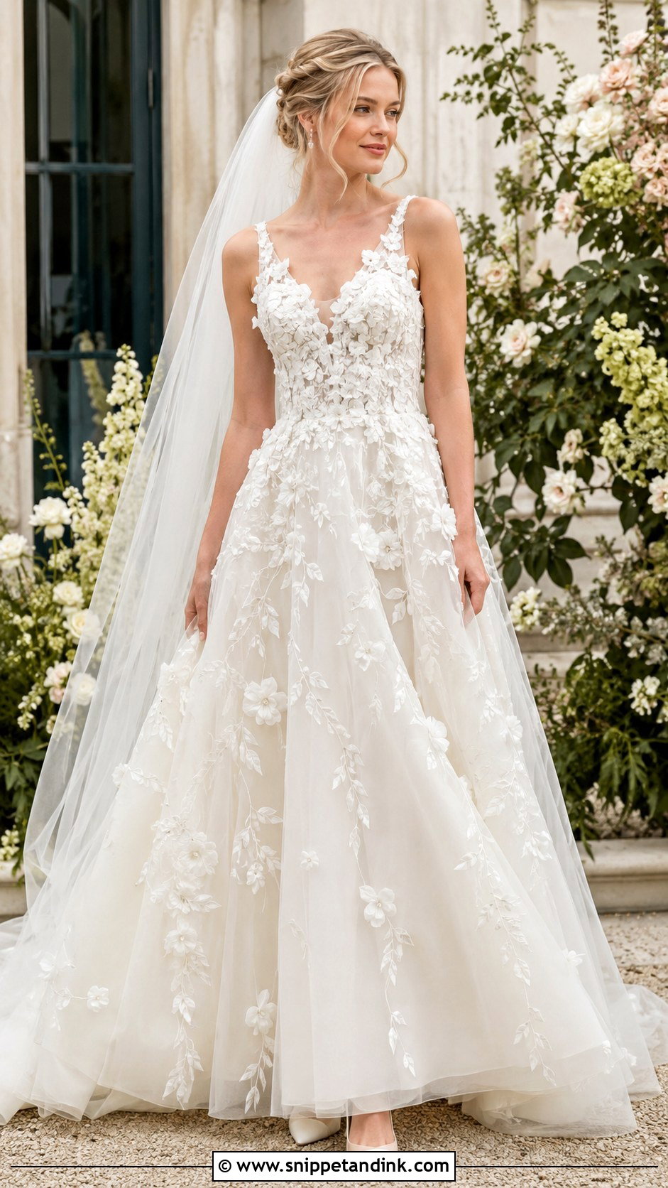 3D Floral Wedding Dress - Snippet and Ink - 20 Latest Wedding Dress Ideas