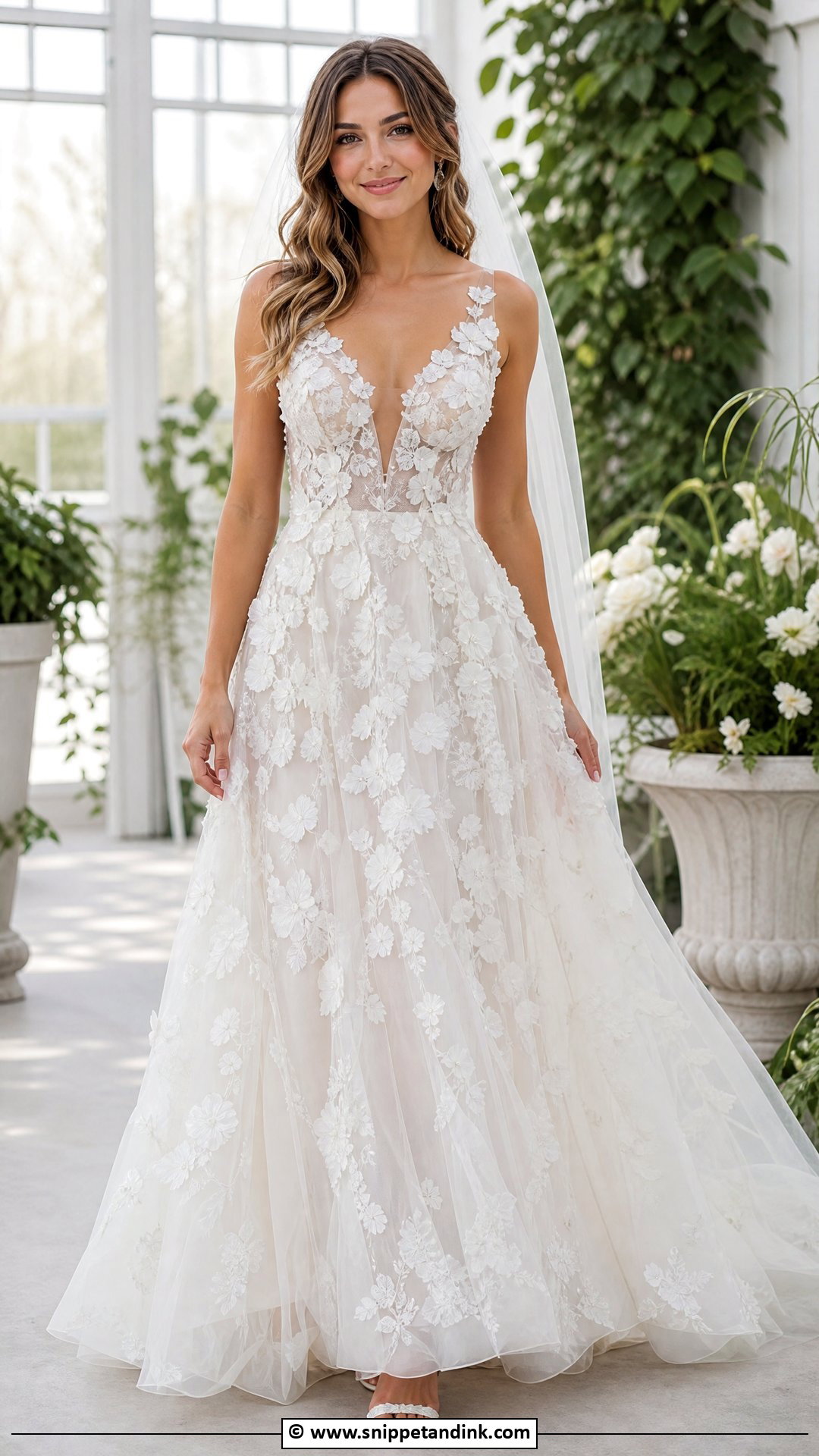 3D Floral Wedding Dress - Snippet and Ink - 35 2025 Wedding Dresses