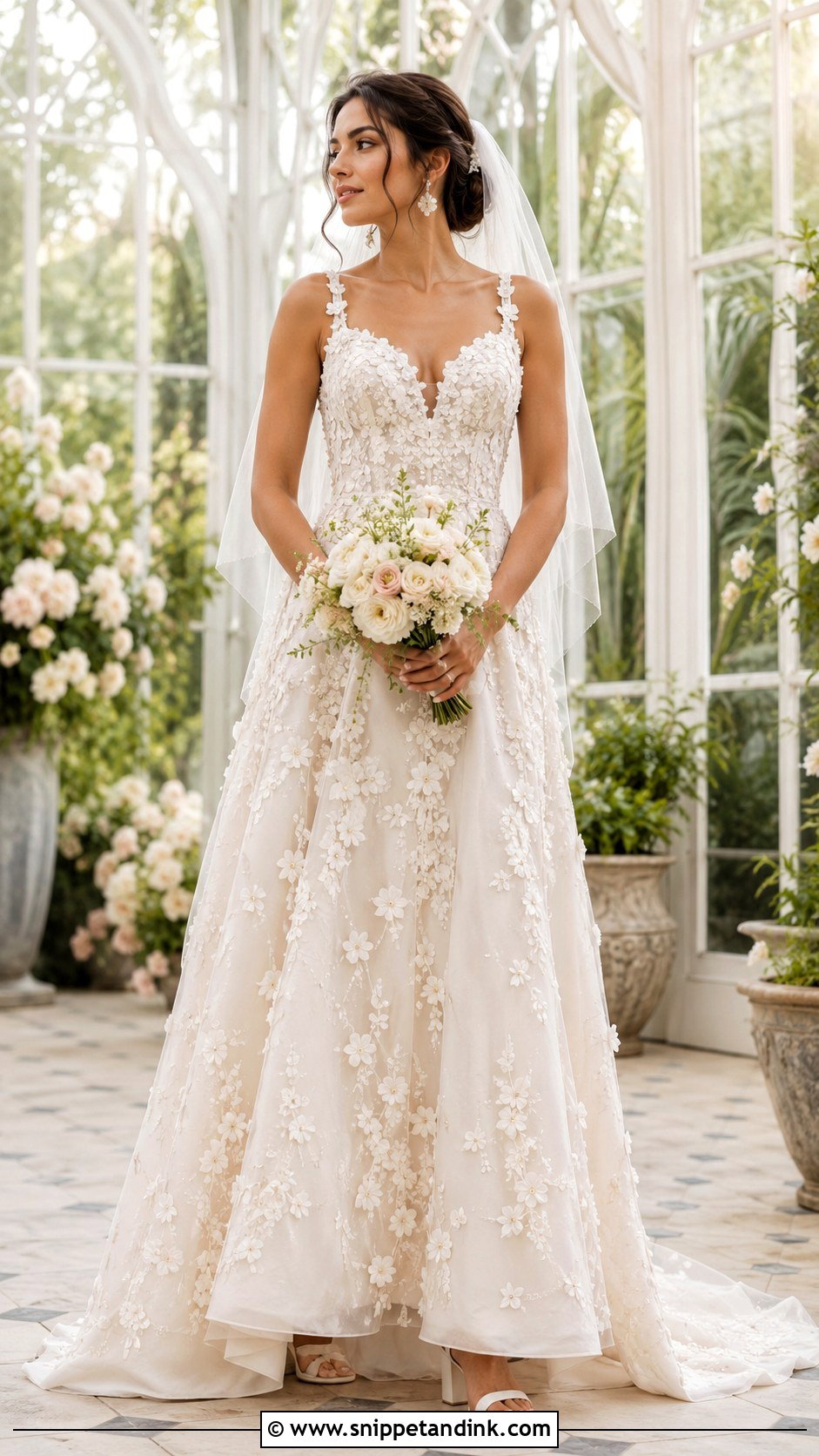 3D Floral Wedding Dress - Snippet and Ink - 20 Best Wedding Dress Ideas