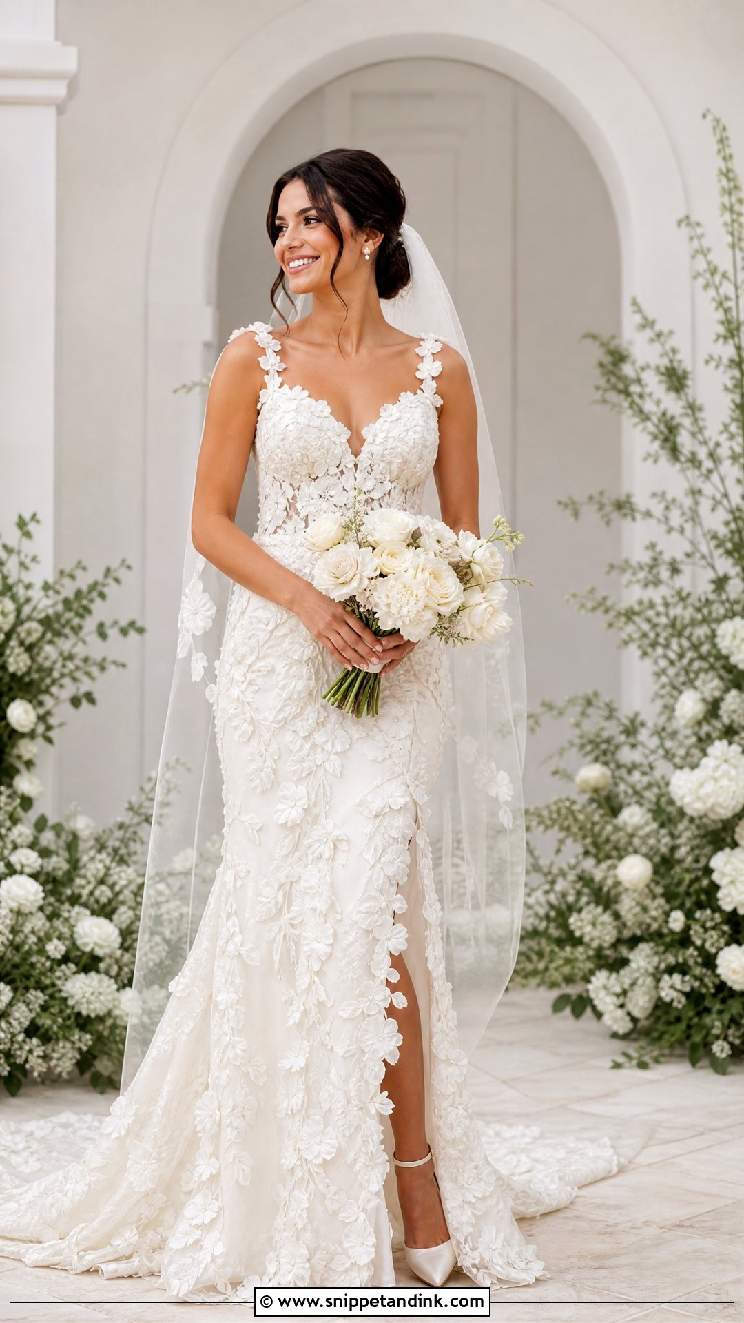 3D Floral Wedding Dress Art - Snippet and Ink - 25 Wedding Dress Art Ideas