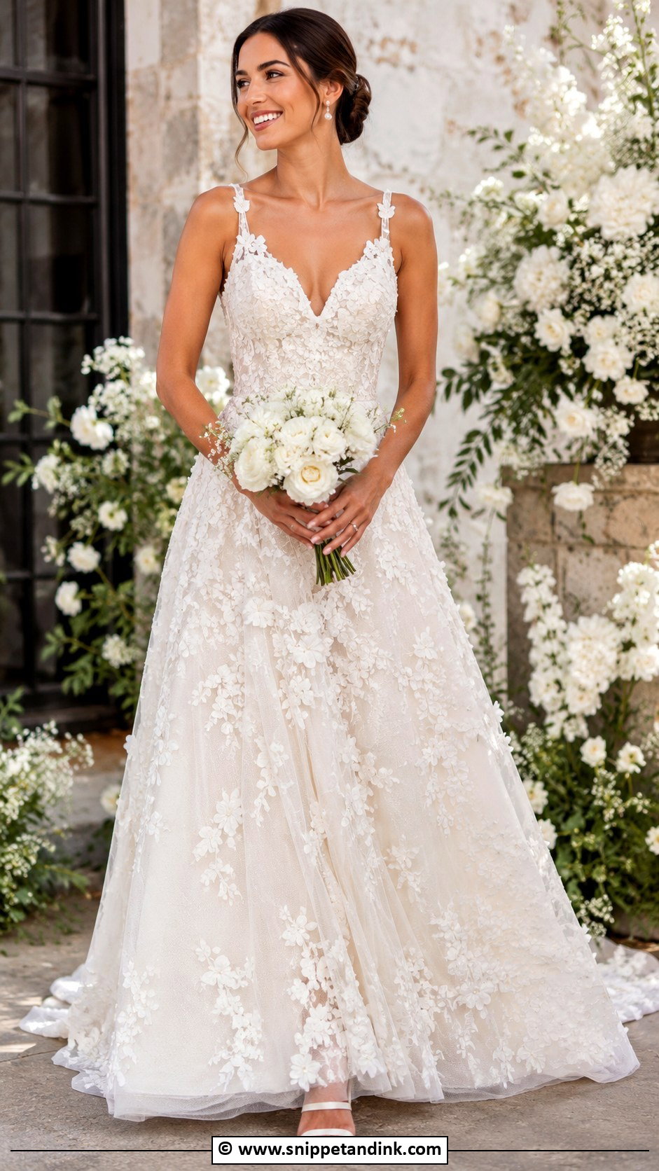 3D Floral Wedding Dress - Snippet and Ink - 25 Eclectic Wedding Dress Ideas