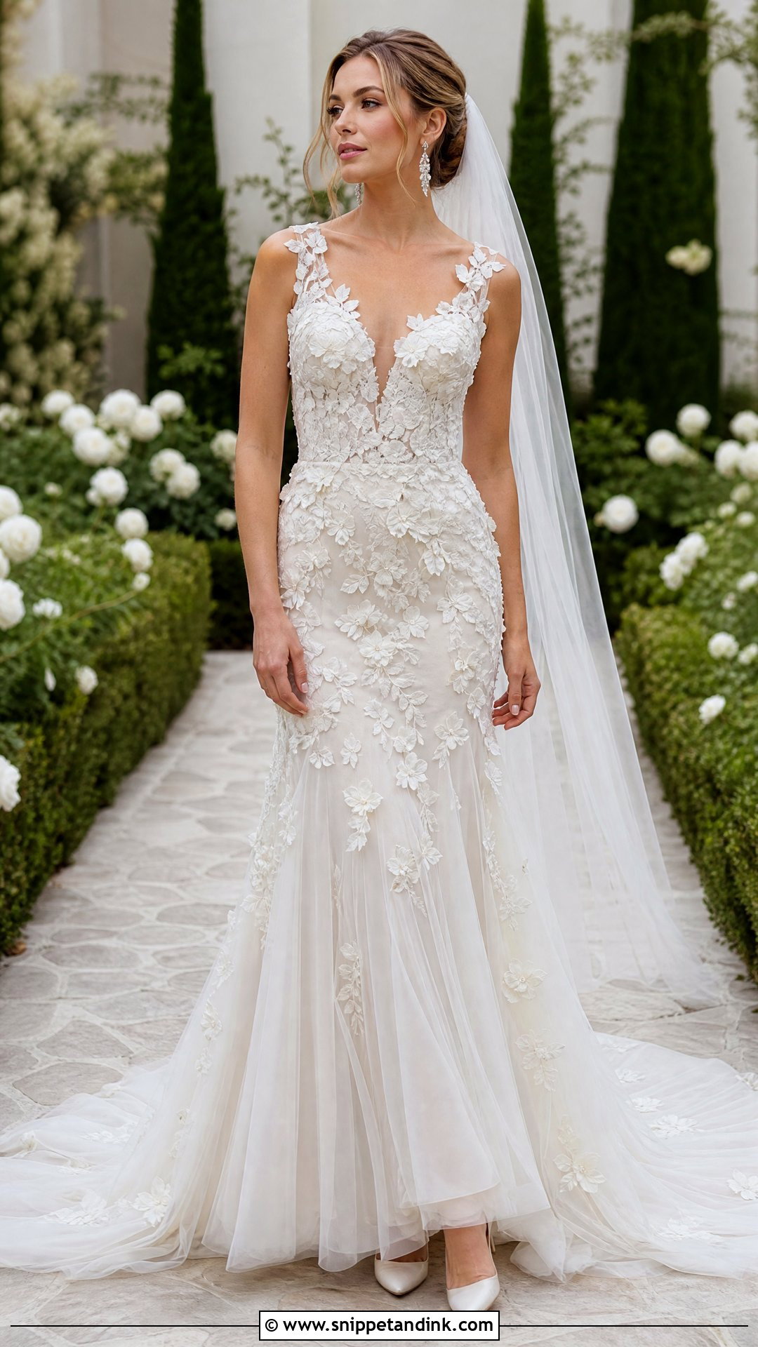 3D Floral Wedding Frock - Snippet and Ink - 20 Wedding Frocks the Bride Ideas