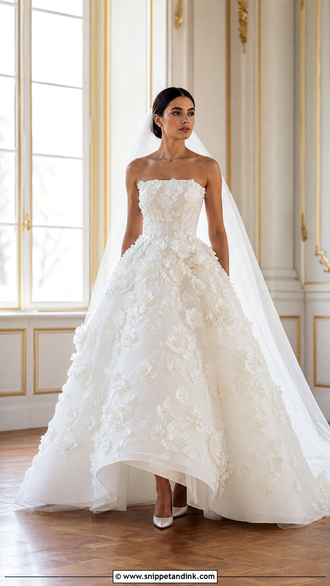 3D Flower Ball Gown Wedding Dress - Snippet and Ink - 20 Wedding Dresses 3d Flowers