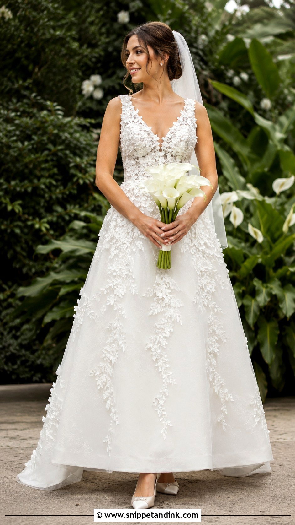 3D Flower Lace Wedding Dress - Snippet and Ink - 20 Flower Lace Wedding Dress Ideas