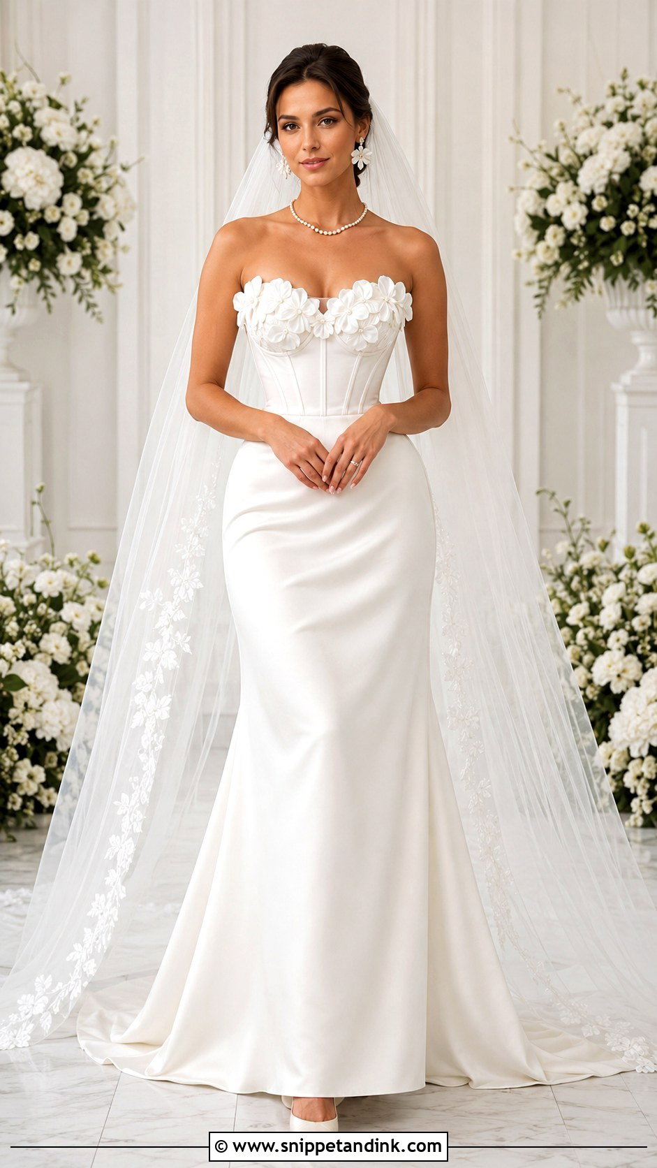 3D Flower Strapless Wedding Dress - Snippet and Ink - 20 3d Wedding Dress Ideas