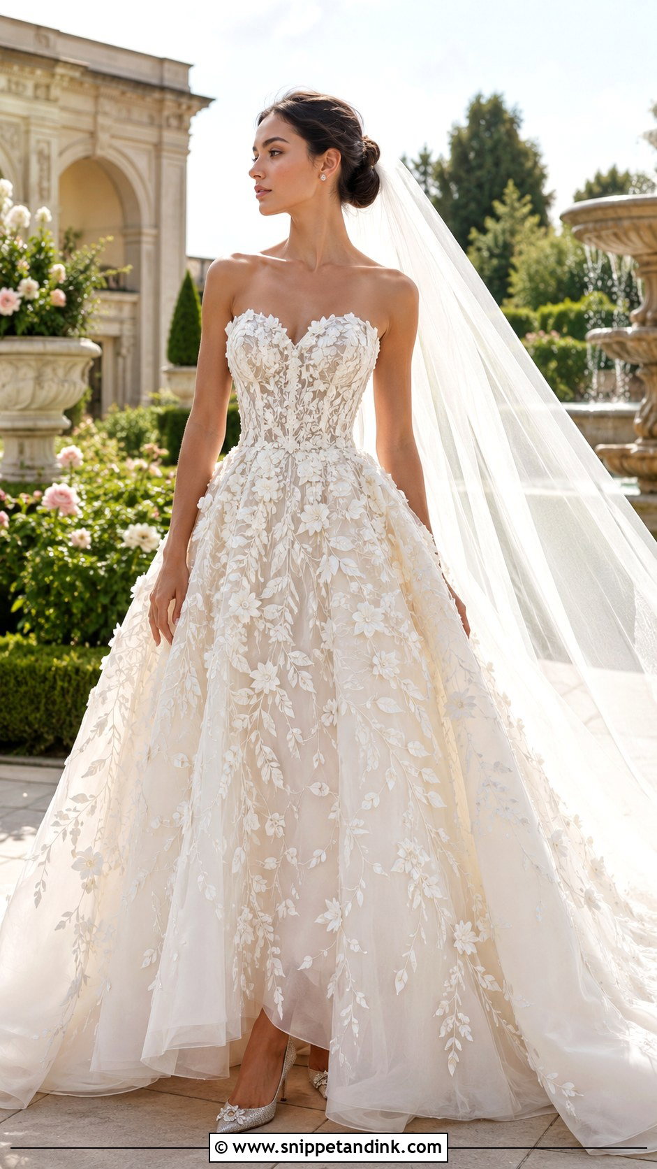 3D Ivy Ball Gown Wedding Dress - Snippet and Ink - 20 Ivy Wedding Dress Ideas