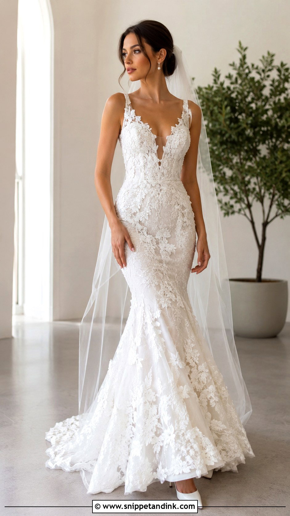 3D Lace Mermaid Wedding Dress - Snippet and Ink - 30 Lace Mermaid Wedding Dress Ideas