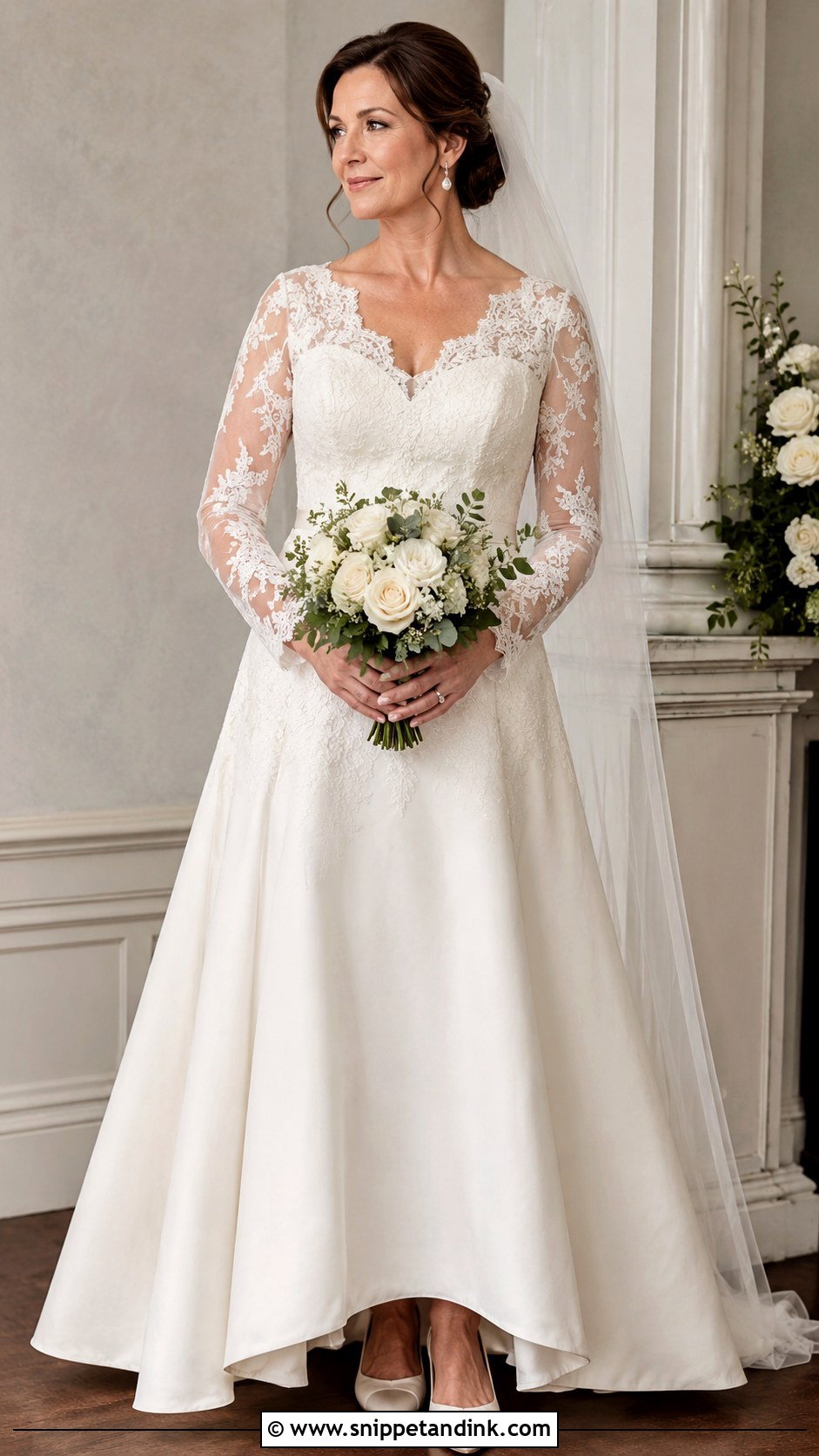 40s Lace Sleeve Wedding Dress - Snippet and Ink - 25 40s Wedding Dress Ideas