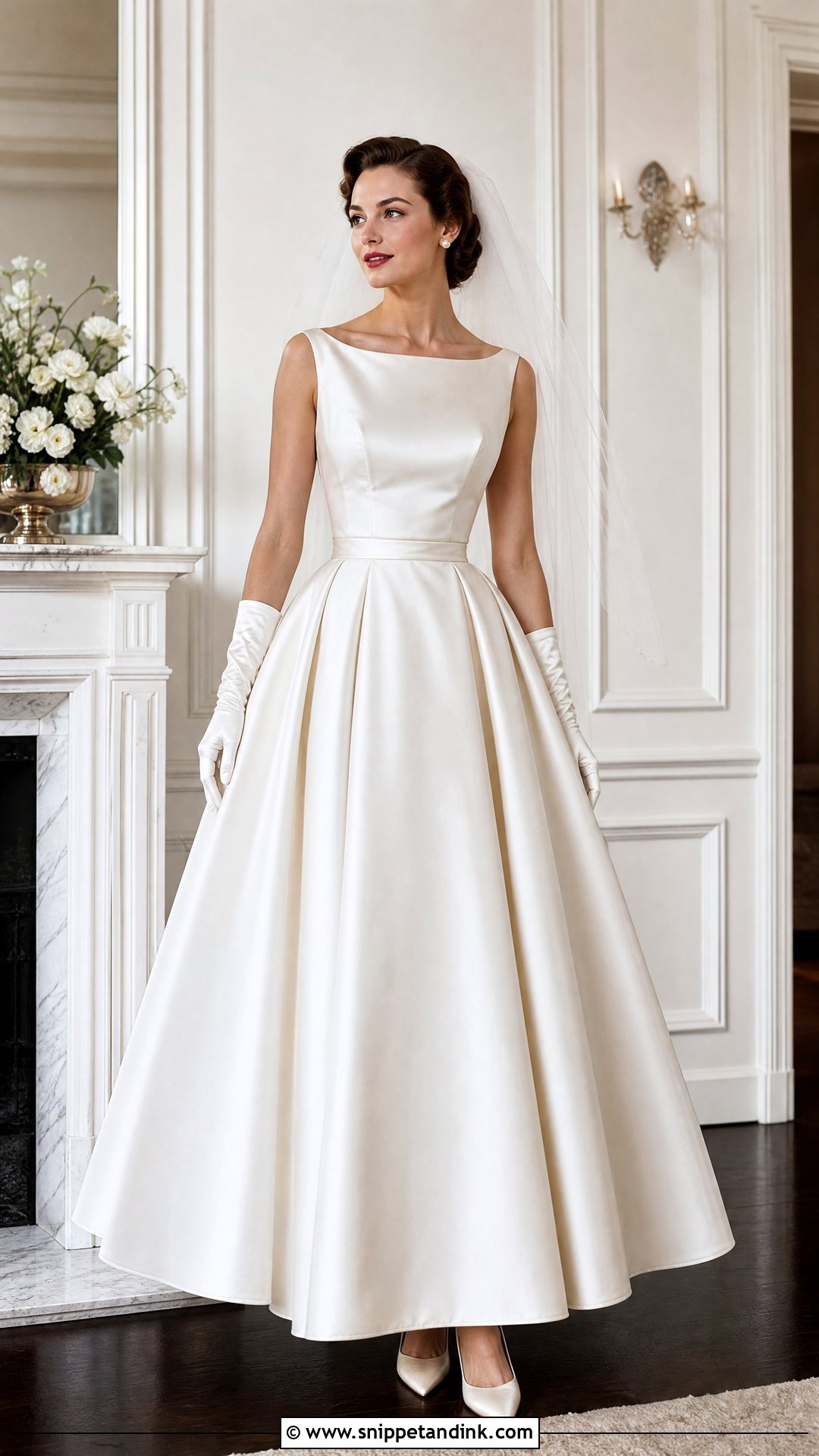 50s Style Bateau Neck Wedding Dress - Snippet and Ink - 25 50s Style Wedding Dress Ideas