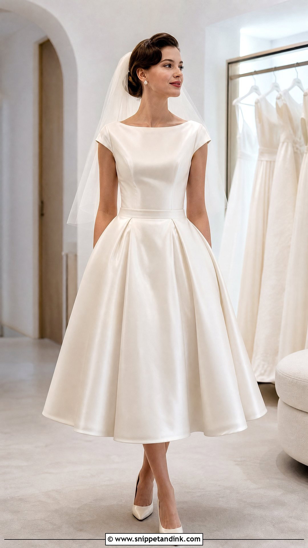 50s Style Satin Wedding Dress - Snippet and Ink - 25 50s Style Wedding Dress Ideas