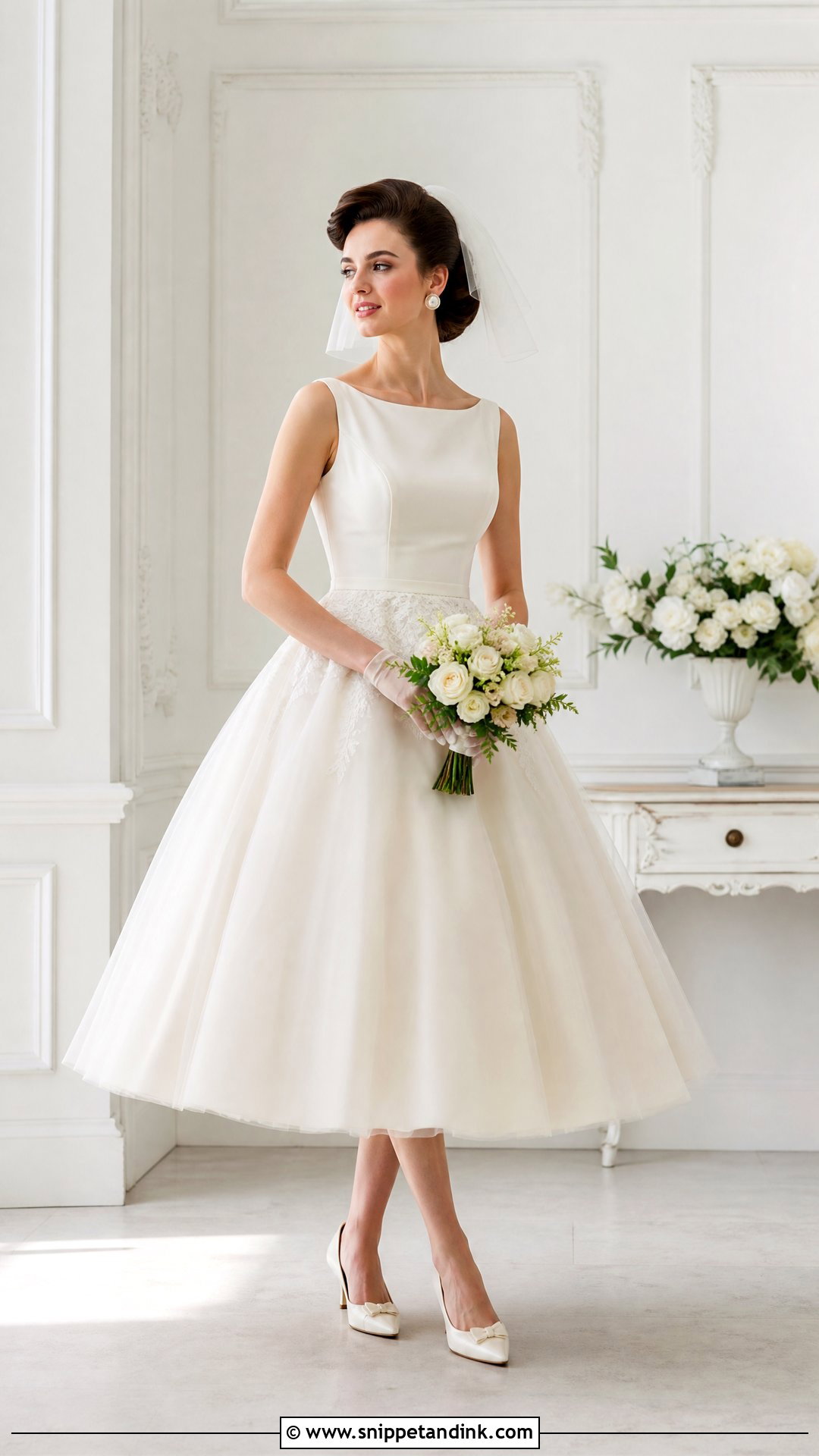 50s Style Tea Length Wedding Dress - Snippet and Ink - 25 50s Style Wedding Dress Ideas