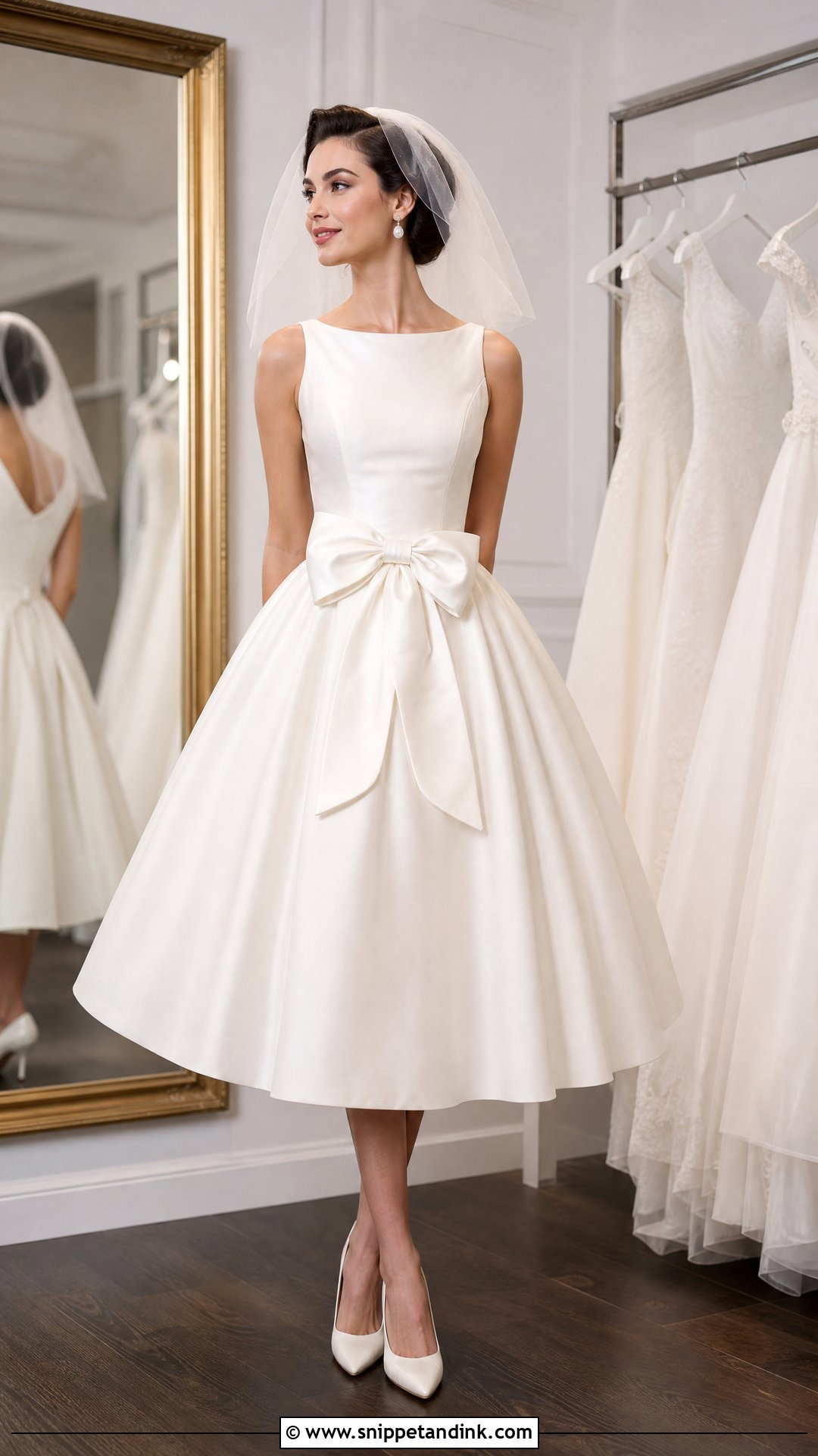 50s Style Wedding Dress With Bow - Snippet and Ink - 25 50s Style Wedding Dress Ideas